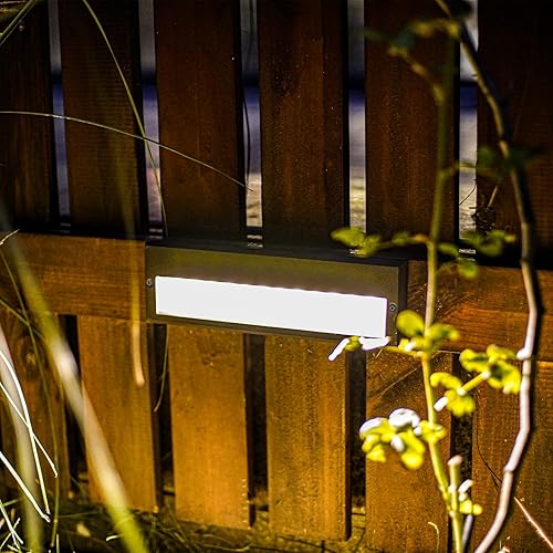 Miniatura 4 de GOODSMANN Luces de paso de bajo voltaje de 10.6 pulgadas para exteriores, 12 V CA, luces de escalera con cable, 2 unidades, 6 W, LED, eléctrica,