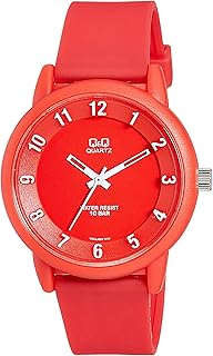 ساعة انالوج بعقارب بمينا بلون احمر للجنسين من كيو اند كيو - موديل VR52J009Y