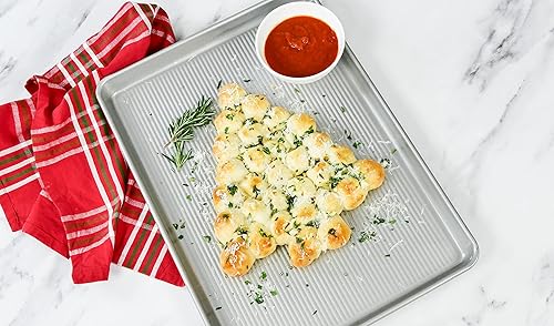 Miniatura 9 de USA Pan Bandeja de media hoja para hornear resistente a la deformación hecha en los Estados Unidos de acero aluminizado de 17 14 x 12 14 x 14 x 1