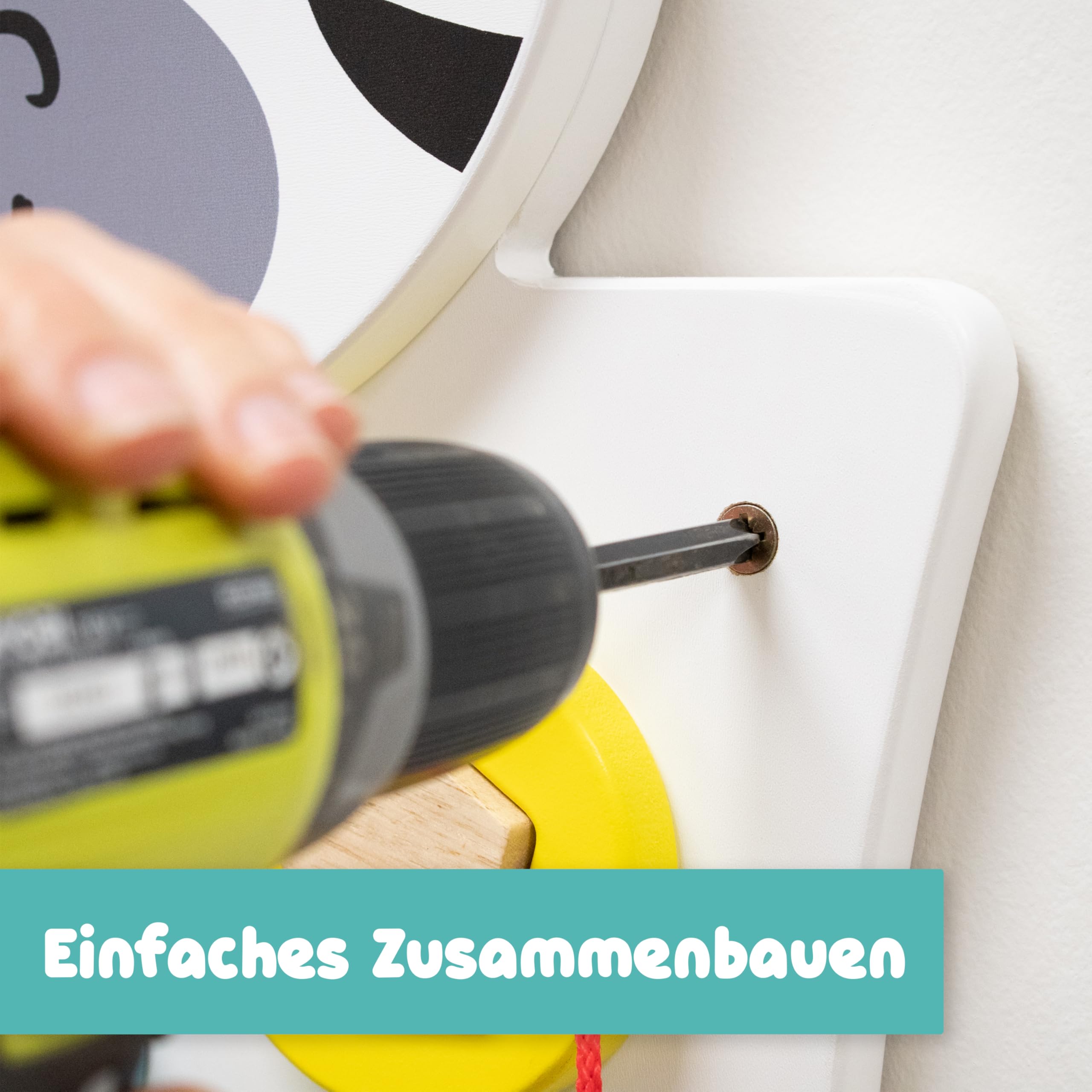LEARNING ADVANTAGE Spark & Wow Zebra Spieltafel und Aktivitätscenter - wandmontiertes Spielzeug für Kinder ab 18 Monaten - Dekoration für Kinderzimmer und Spielbereiche