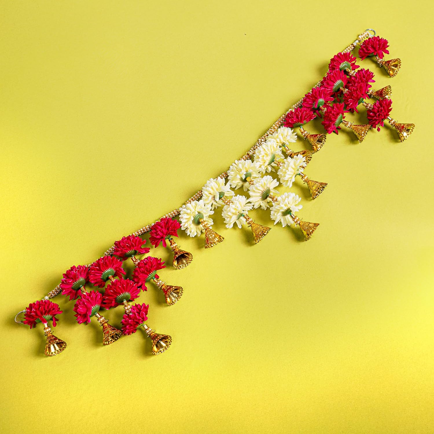Traditional Toran Artificial Flower Bandanwaar Hanging for Home Wall Door Temple Festival Wedding Party Decoration & Gifting (Design-1)