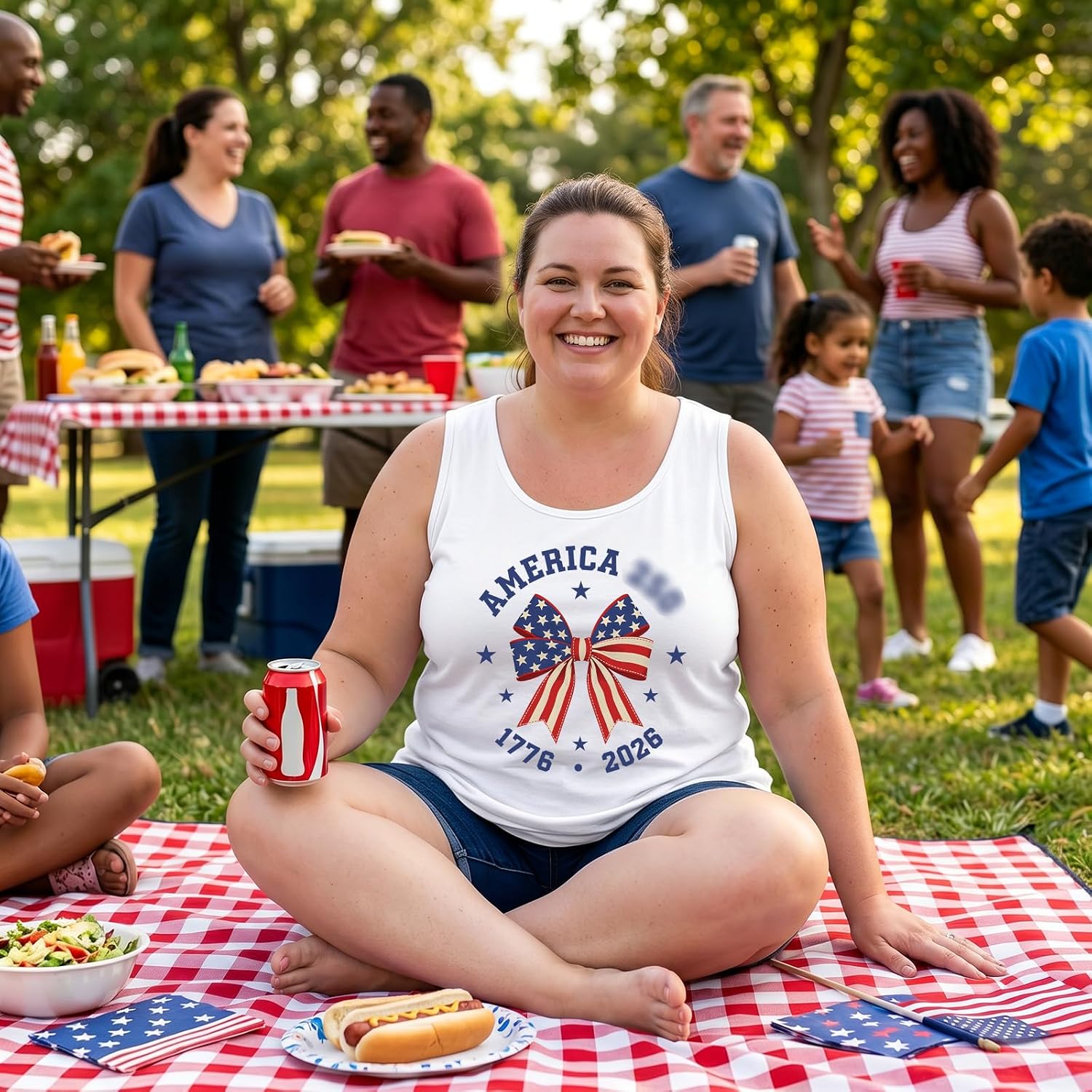 Plus Size 250th Anniversary USA Tank Tops for Women American Flag Patriotic Shirt 4th of July Sleeveless Tee Top