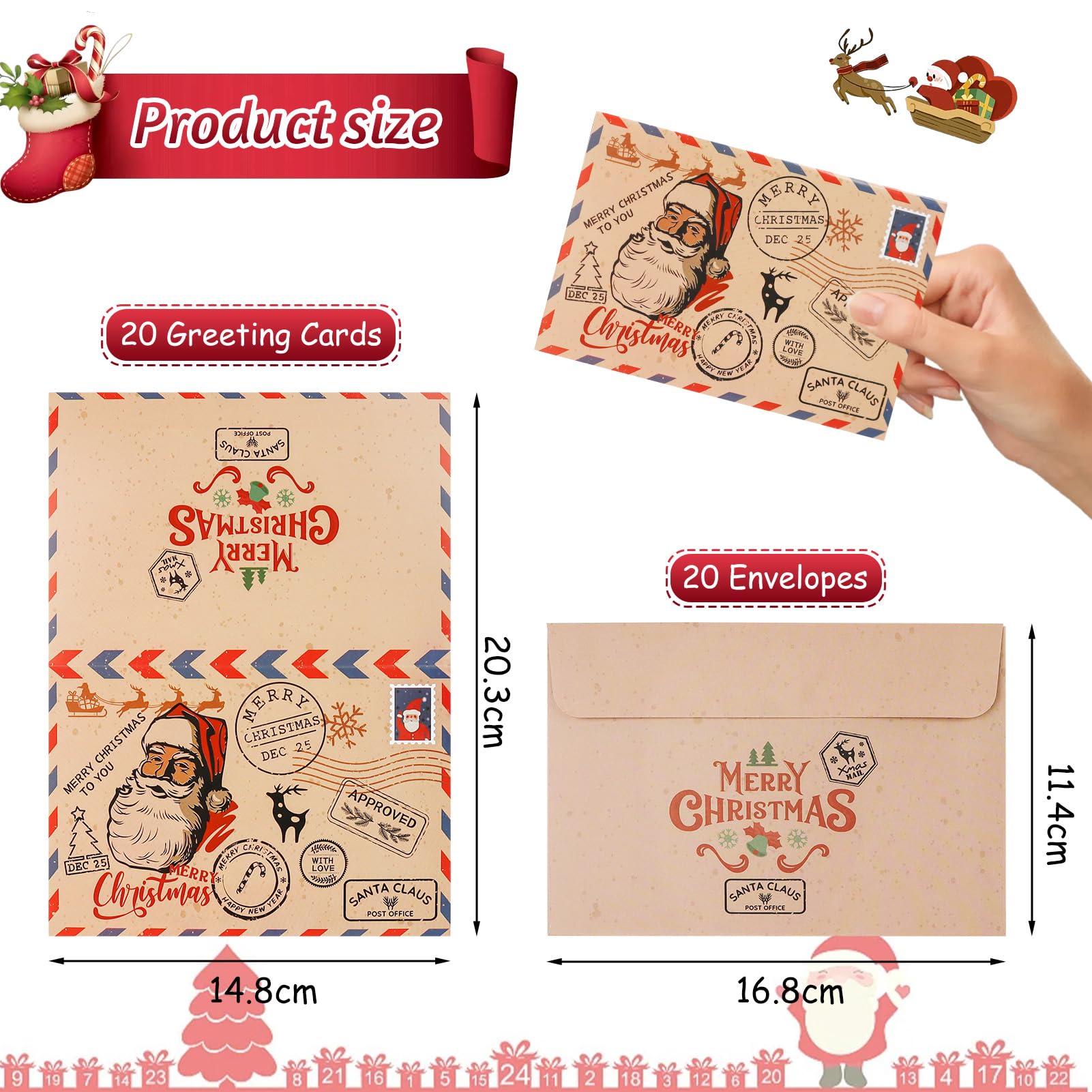 Cartes Vœux Noël En Carton 6 Paquets Enveloppes Bénédictions