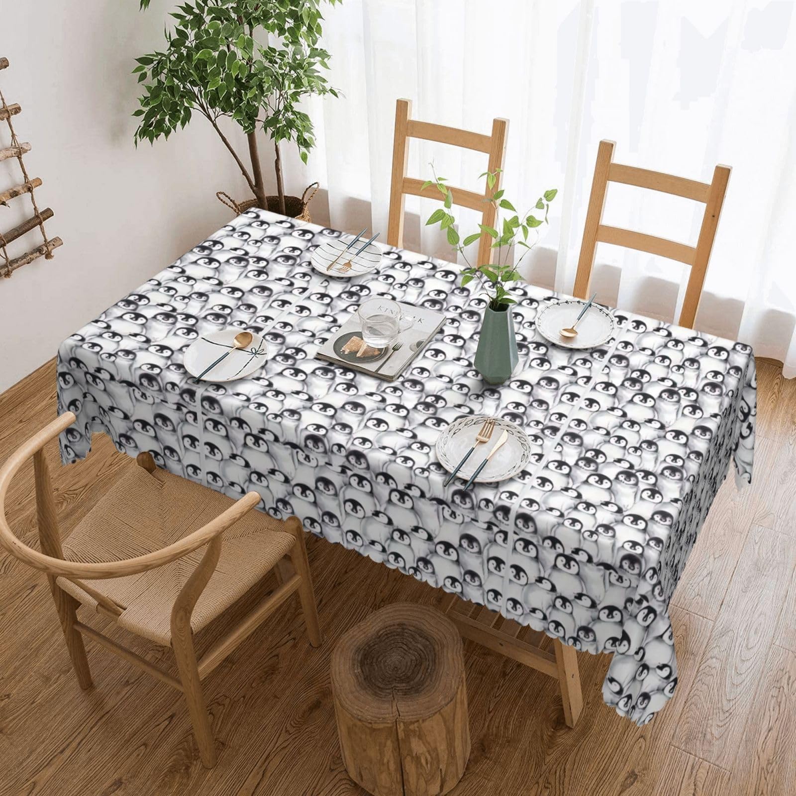Nappe rectangulaire pingouins mignons en tissu imprimé de table