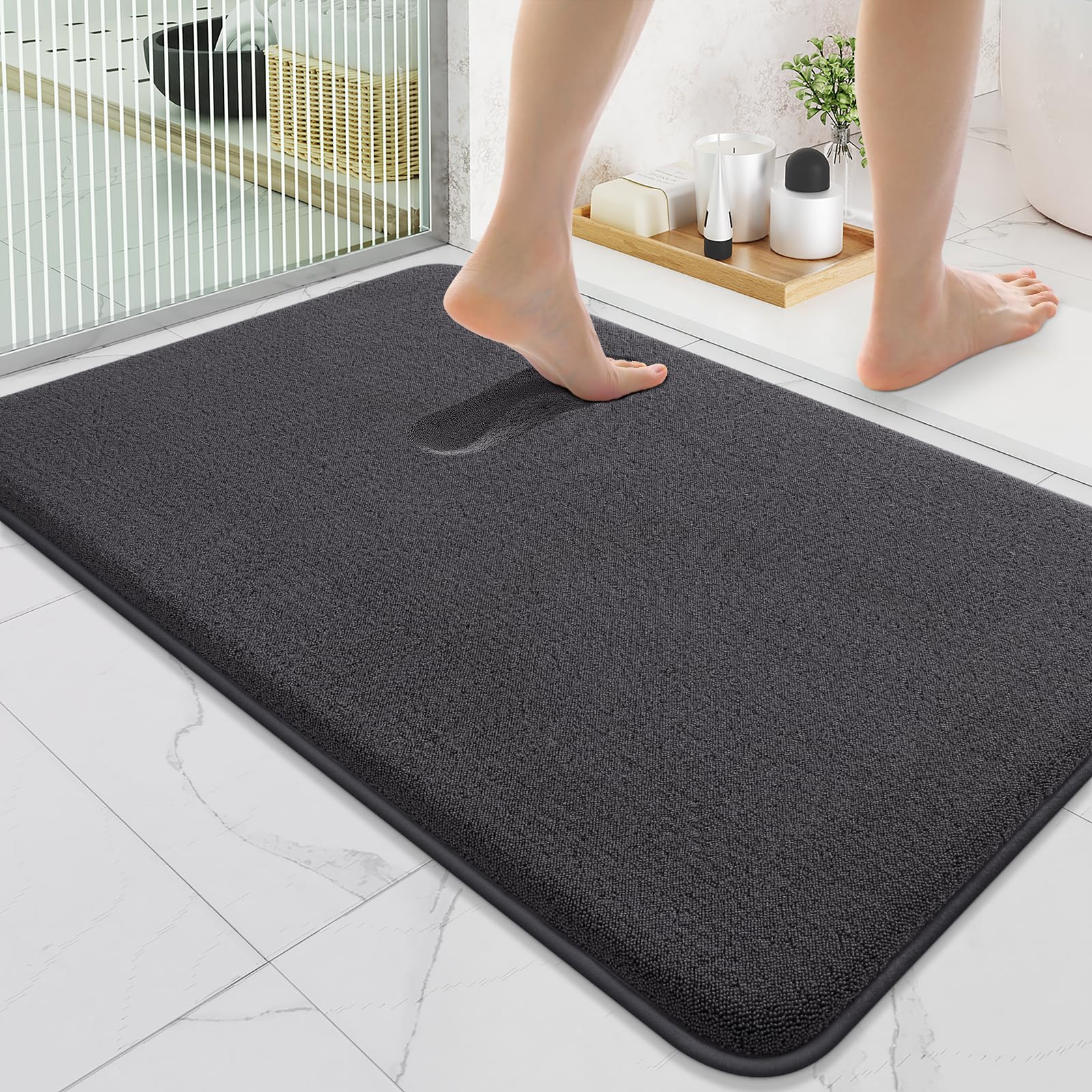 Smiry Smiry Memory Foam Bath Mat 36x24, Extra Soft Absorbent Bathroom Rugs
