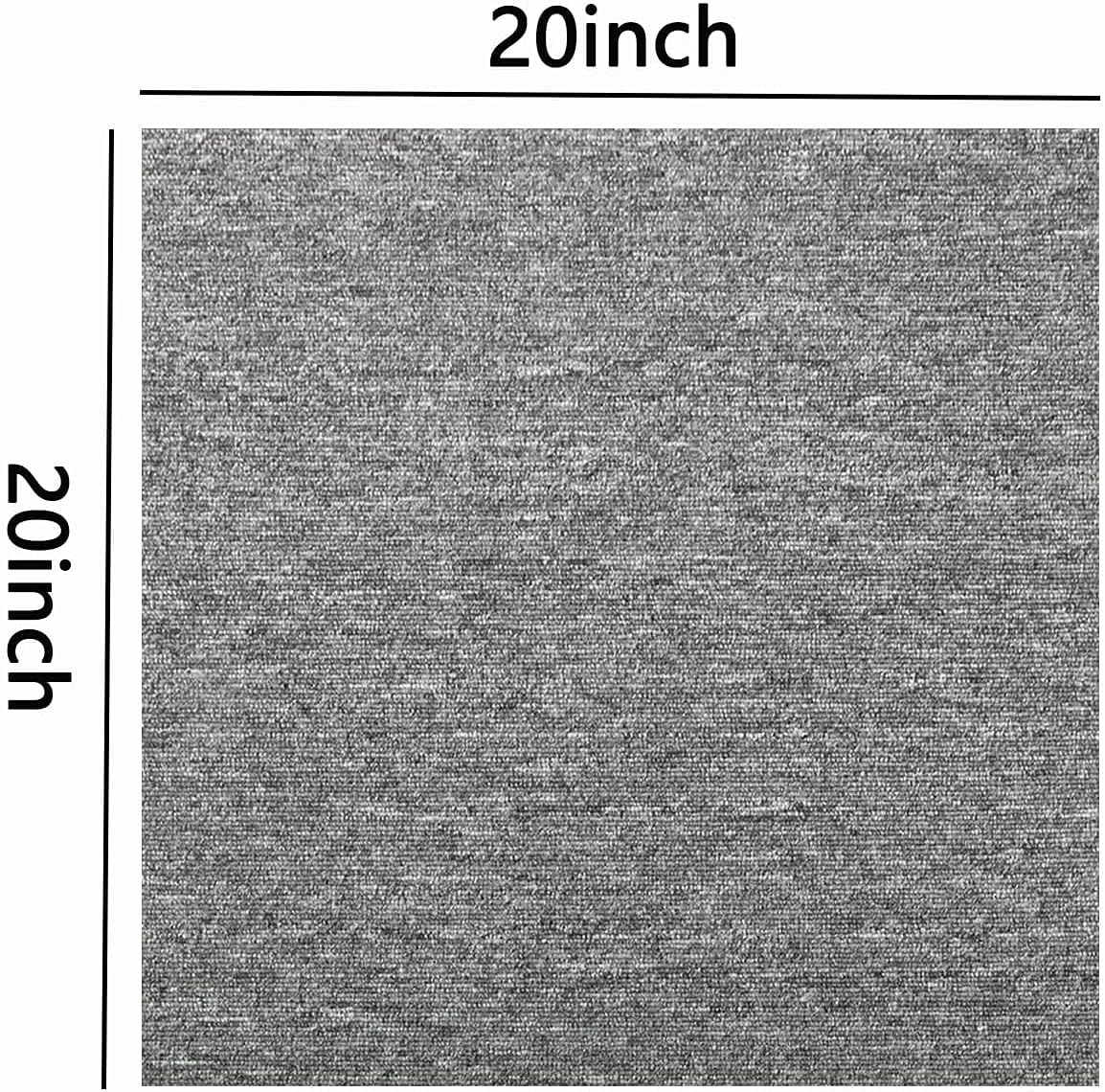 Commercial Carpet Tiles, 20”x 20” Carpet Floor Tiles with Anti-Slip PVC Back, Non Slip Square Carpet Tiles for Residential & Commercial Flooring Use(28 Pieces, Light Grey) - - 