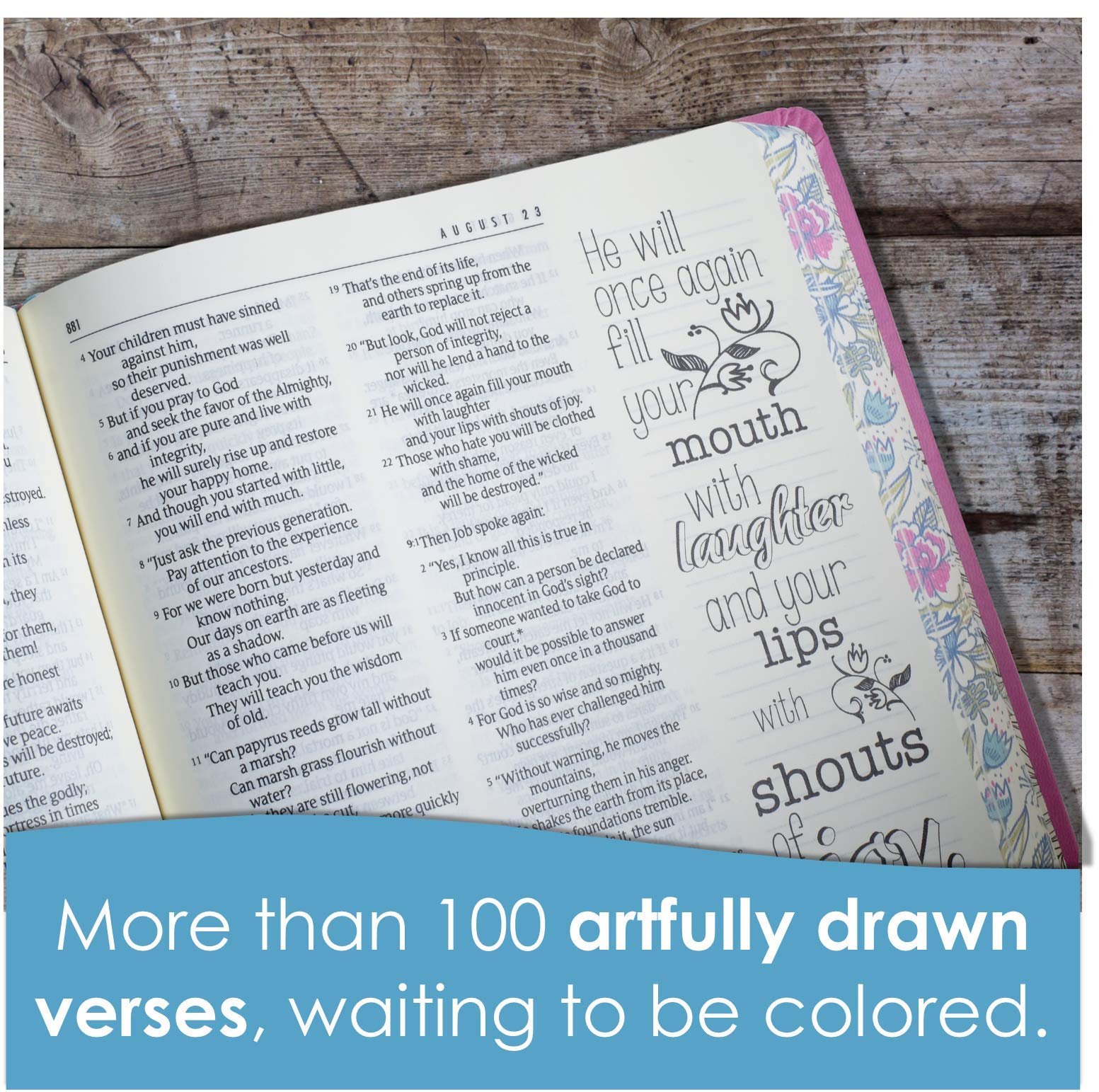 The One Year Bible Expressions NLT, Deluxe (Hardcover, Pink Flowers) - Image 5