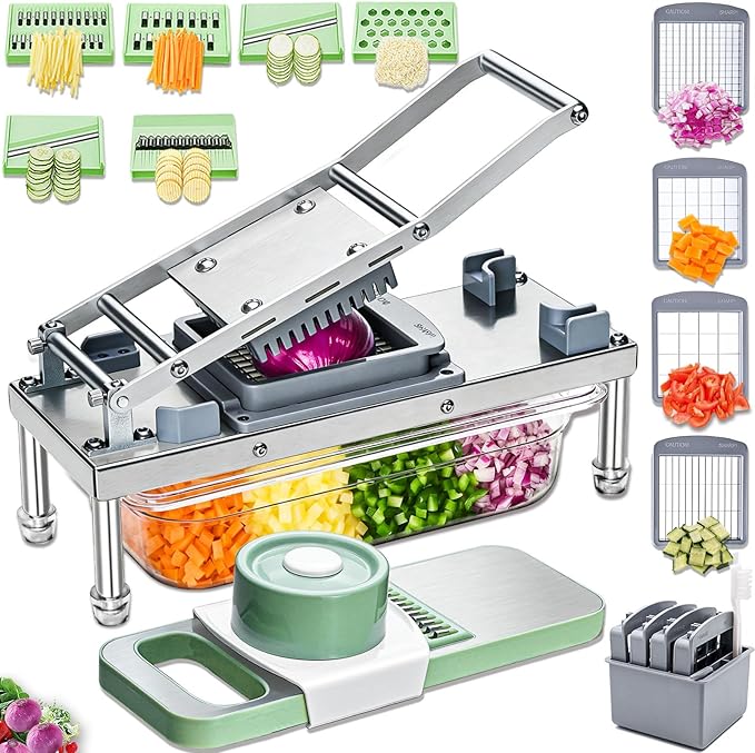 Stainless steel Vegetable Chopper, Veggie Chopper With 10 Blades, Onion
