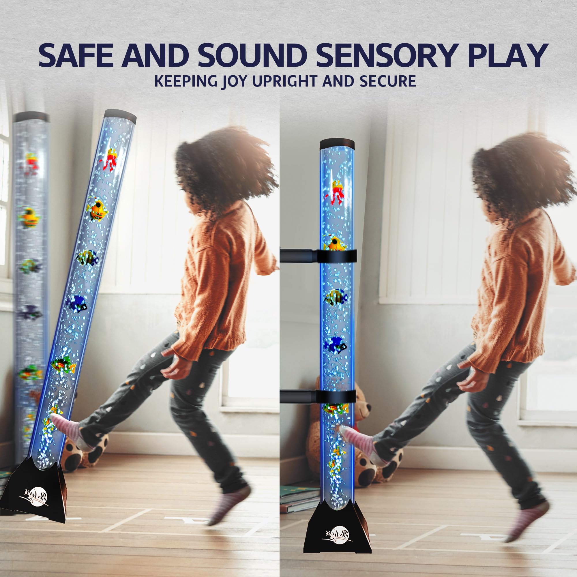 Soporte de pared para lámpara de burbujas de peces | Soporte de tubo de burbujas sensorial | Brazo ajustable para luz de hasta 3.9 in de diámetro | Soporte de luz de acuario para mantener 3