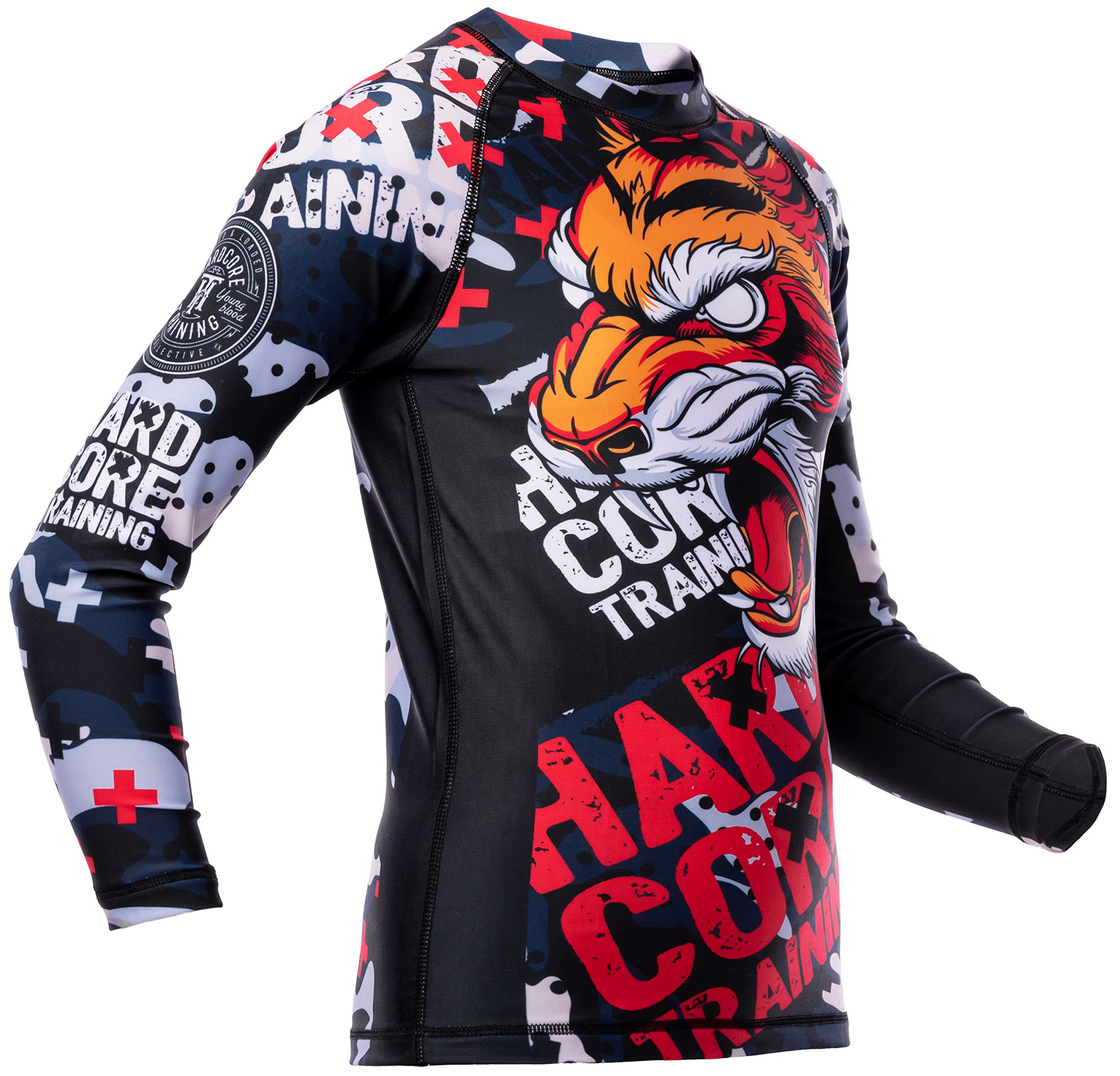 Hardcore Training Kids Rash Guard Sakura Kompressionshemd Kinder Unisex Lange Ärmel Kampfsport BJJ Fitness Boxen No Gi Kindersportbekleidung