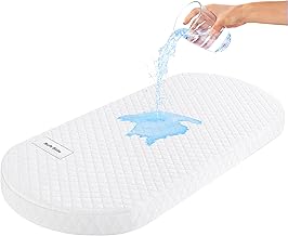 Pro Goleem Baby Bassinet Mattress Pad, Breathable Waterproof Soft Cover Gel Memory Foam, Oval 30"x15" Dual Side Cradle Mattress Fit for Safety 1st/Dream On Me Lacy/Snoo/Moses Basket