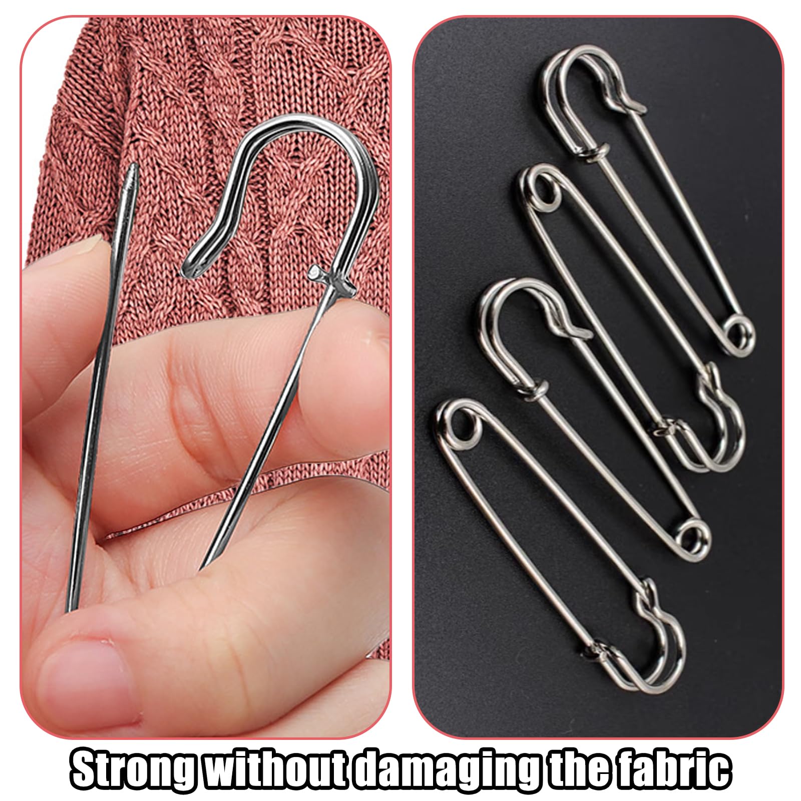 Spille da Balia Grandi 50 mm - Accessori da Cucito di Sicurezza in Acciaio Inossidabile per Abbigliamento, Gioielleria, Artigianato (30 Pezzi)