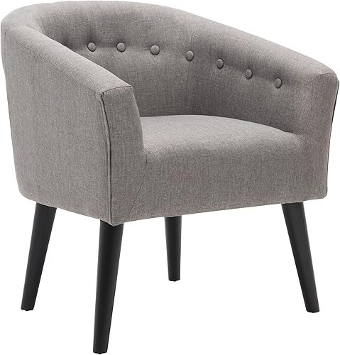 LSSPAID Sillas Accent para sala de estar sillas tapizadas con botones sillas de tela con botones y modernas de mediados de siglo color gris juego de