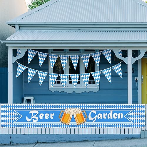 Miniatura 4 de Cartel de Oktoberfest, letrero de jardín de cerveza, bandera de cuerda de tela con banderín bávaro del Oktoberfest para fiesta de Oktoberfest,