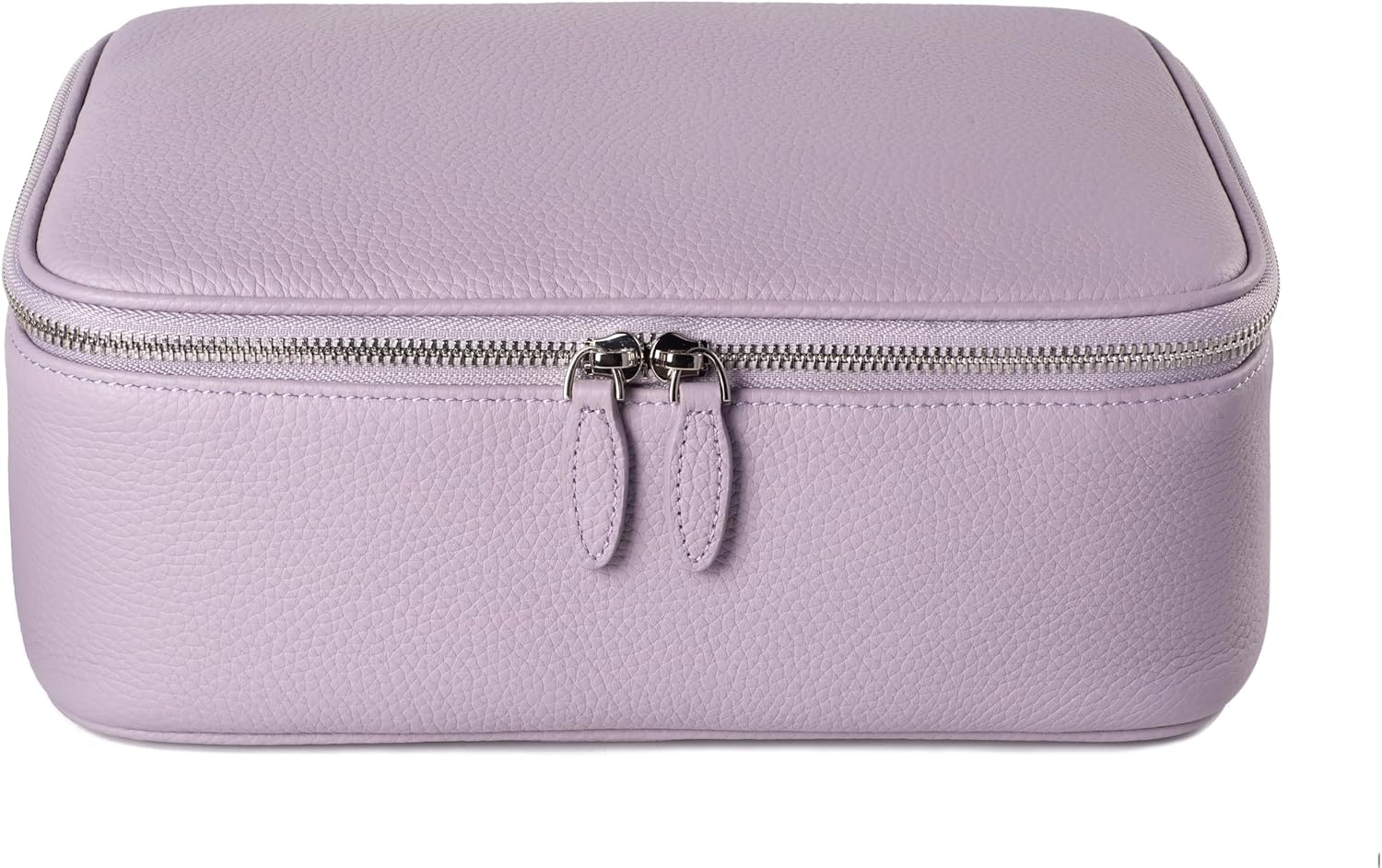 Luxury Genuine Cowhide Leather Cosmetic Organizer Bag – Large Capacity Makeup & Toiletry Travel Case with Compartment, Brush Holder for Women and Men