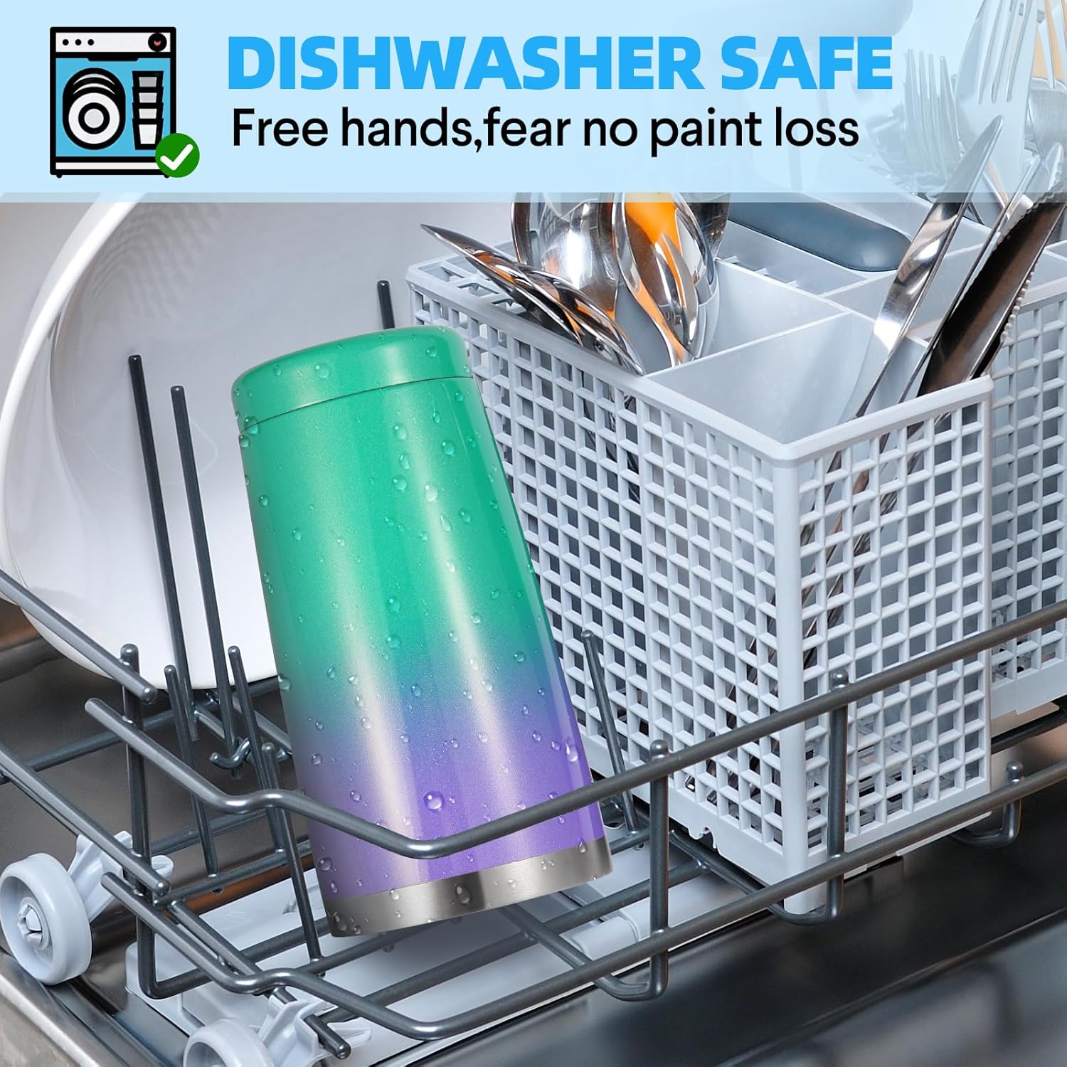 Volhoply 20oz Stainless Steel Tumbler with Lid and Straw Bulk 4 Pack,Double Wall Insulated Travel Iced Coffee Mug Fits Cup holder,Powder Coated Cups for Hot/Cold Drinks,Gifts for Women(Assorted,4 Set) - Image 6