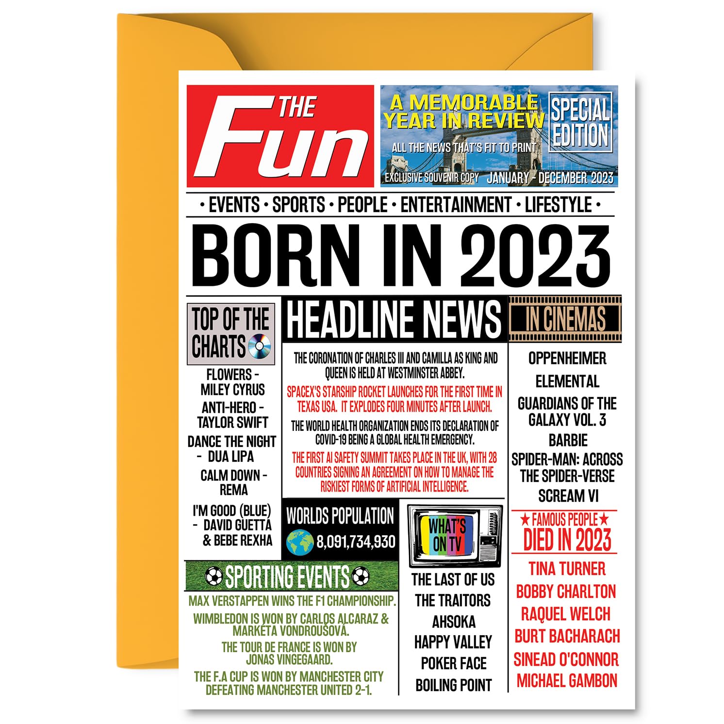 19th Birthday Cards for Men Women - Born In 2007 Newspaper - Happy 19 Birthday Card for Son Daughter Cousin Vintage Retro Back In 2007, 145mm Bday Greeting Cards — view 192