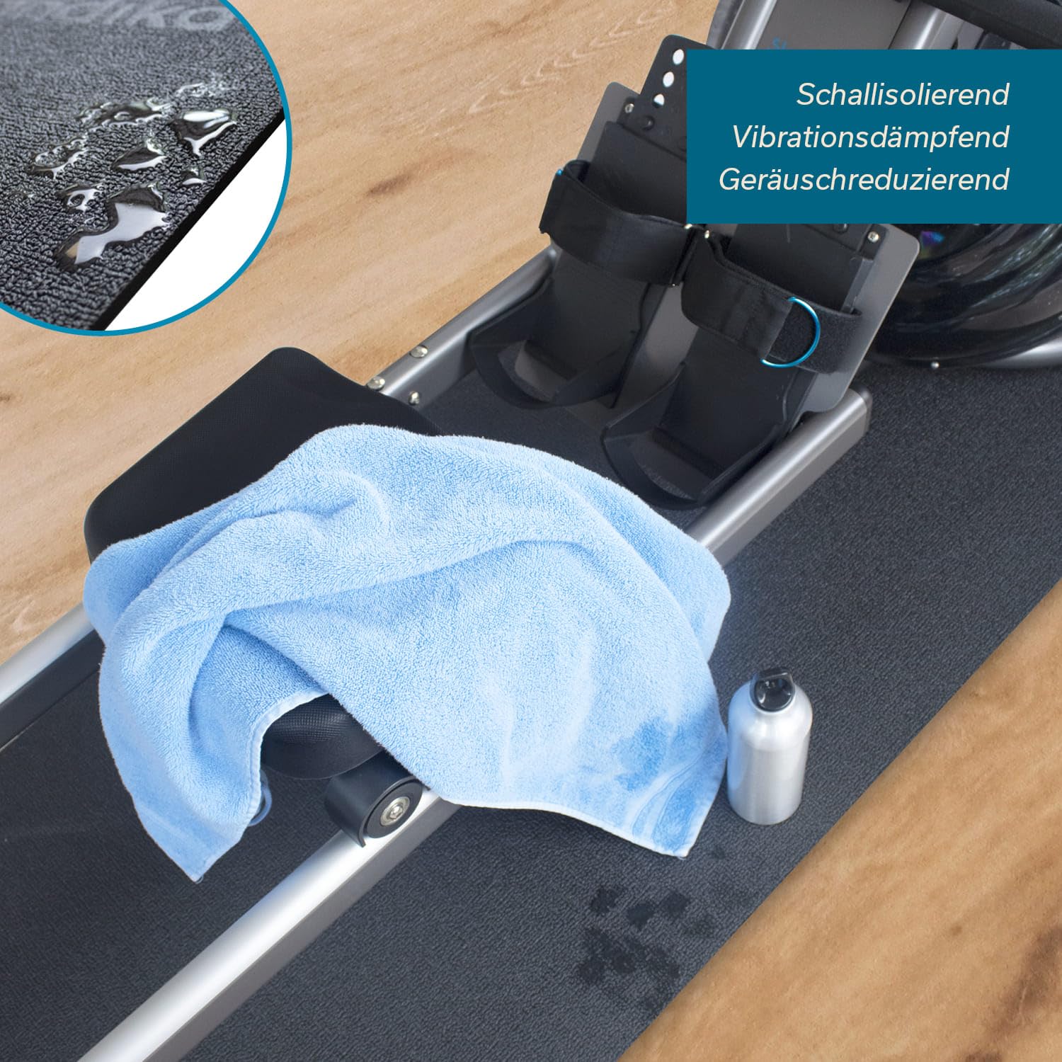 Skandika Bodenschutzmatte für Heimtrainer Rudergeräte und Vibrationsplatten | Made in Germany, Multifunktionsmatte, Sport und Fitness, geruchsneutral, rutschfest, stoßfest, wasserabweisend | 4 Größen
