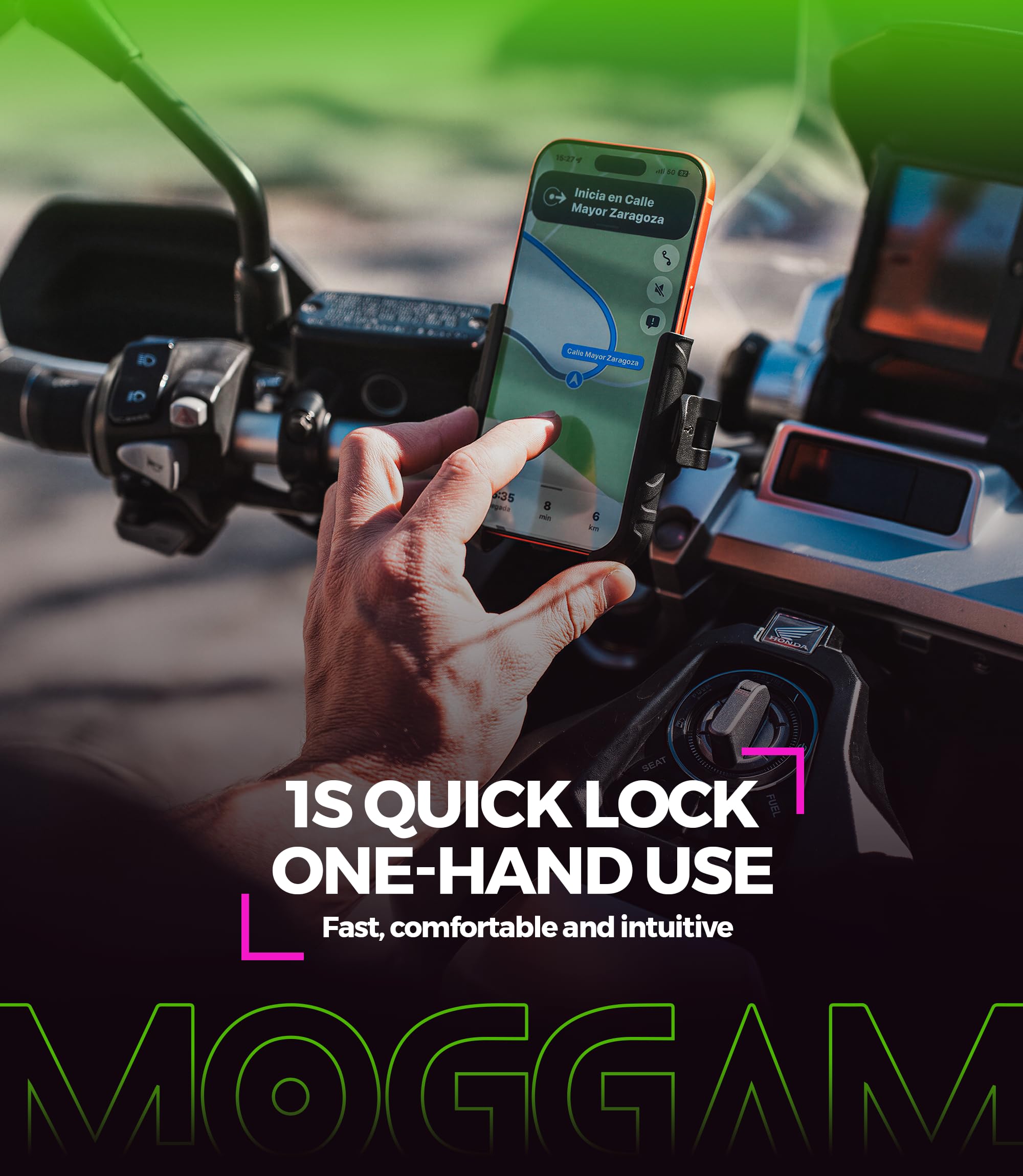 Uchwyt na Telefon Rower Ultra Stabilny Antywibracyjny z Aluminiowym Zaciskiem Blokada 1S Obrót 360° Uchwyt na Telefon Motocykl Kierownica MTB Hulajnoga Skuter Smartfon