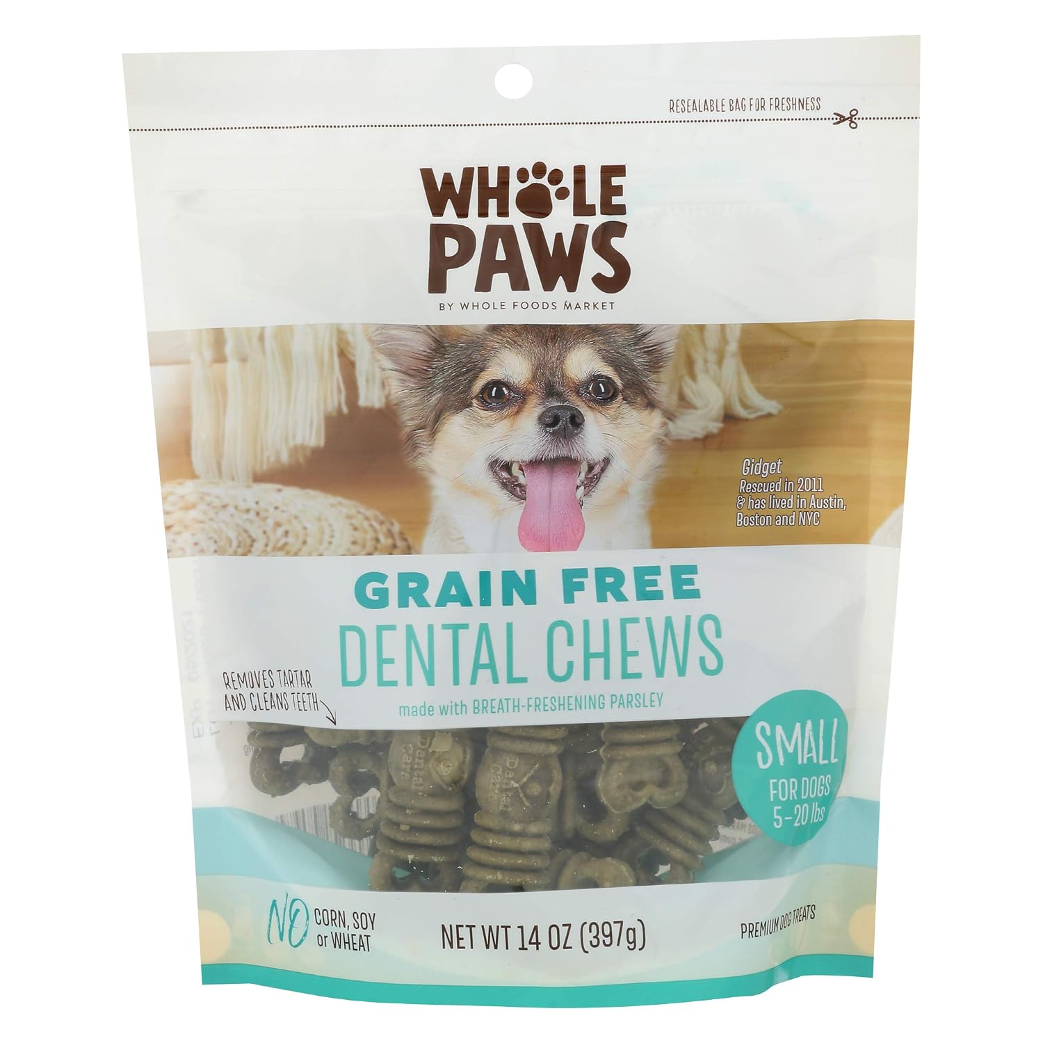 Whole Paws Grain Free Dental Chews, Small, 14 Oz