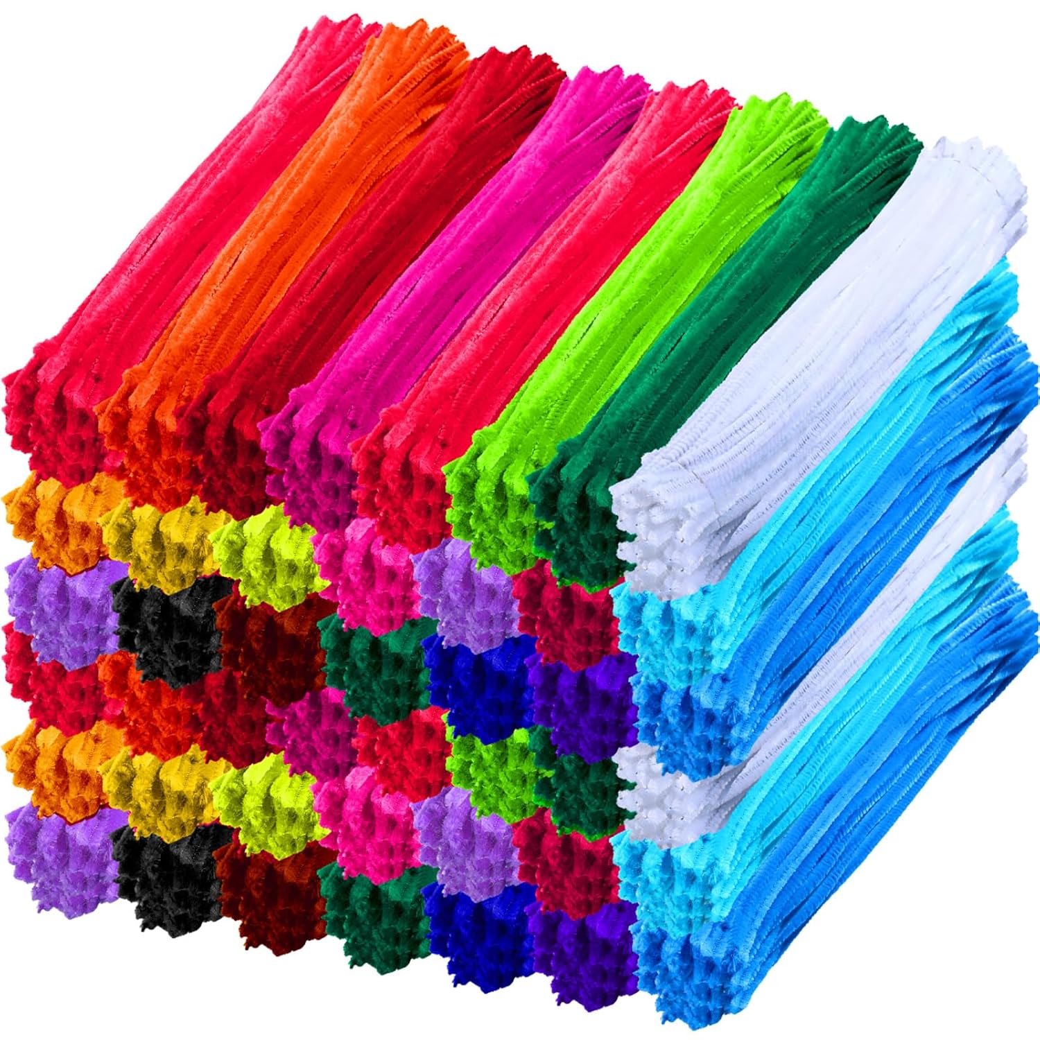 Libima 3800 Pcs Pipe Cleaners Bulk 20 Colors 12" Pipe Cleaners Craft Sets Mother Day Flower Kit 6mm Colorful Chenille Stems Fuzzy Sticks Party Supply Making Art Kit for DIY Creative Gift(Multicolor)