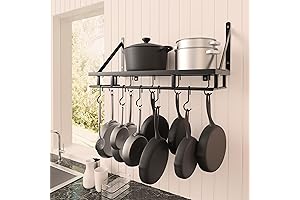KES Wall Mounted Pot Rack - Optimize Kitchen Space and Style with Effortless Installation