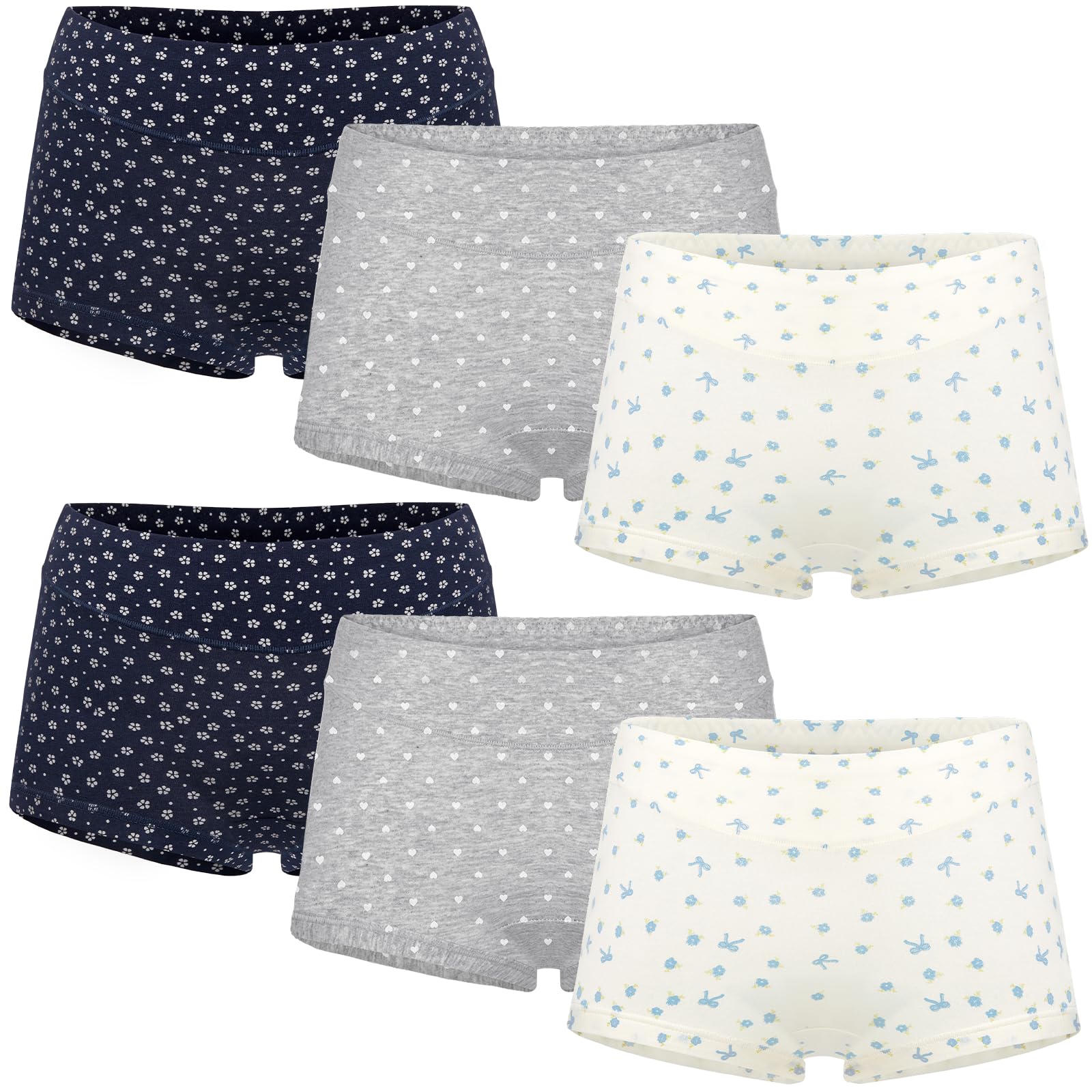 Culottes Courtes Fille en Coton Respirant - Taille Mi-Haute à Imprimé Floral Frais - pour Collégiennes 8-16 Ans pour Cours d'EPS et Sports
