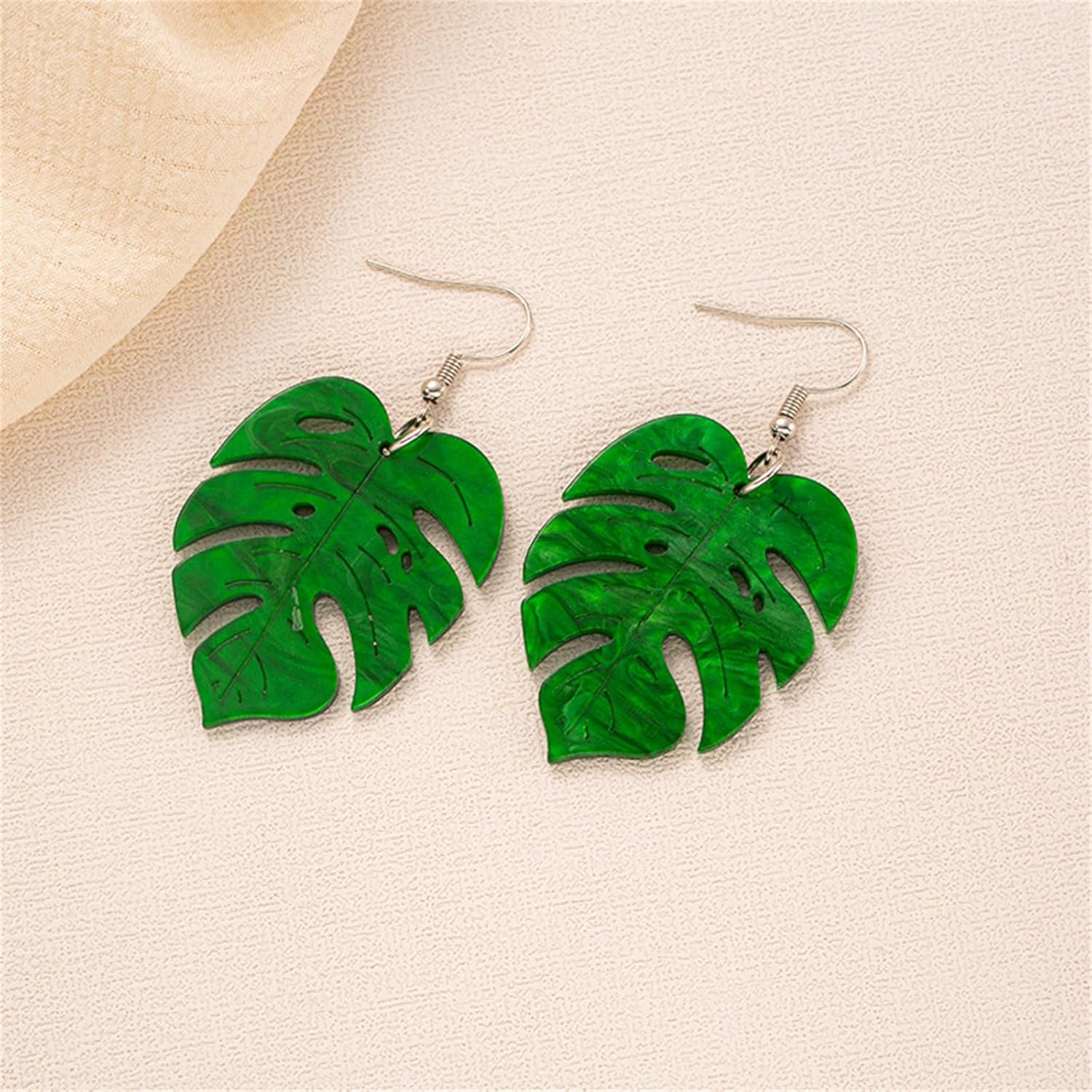 WCRAZYE Green Palm Leaf Dangle Earrings for Women Lightweight Resin Tropical Green Plant Charms Earring Acrylic Boho Tropical Bird Earrings Fashion Summer Beach Holiday Jewelry Unique Gifts Nature Lover - Image 6