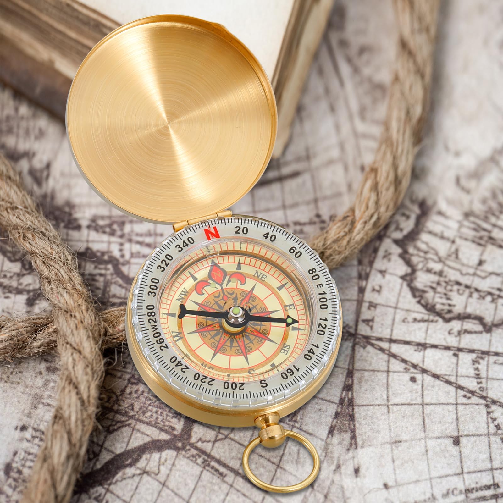 FOOZDEEVAAQ 50th Anniversary Steel Compass for Him Her, Valentines Day Gifts, Waterproof, Shakeproof