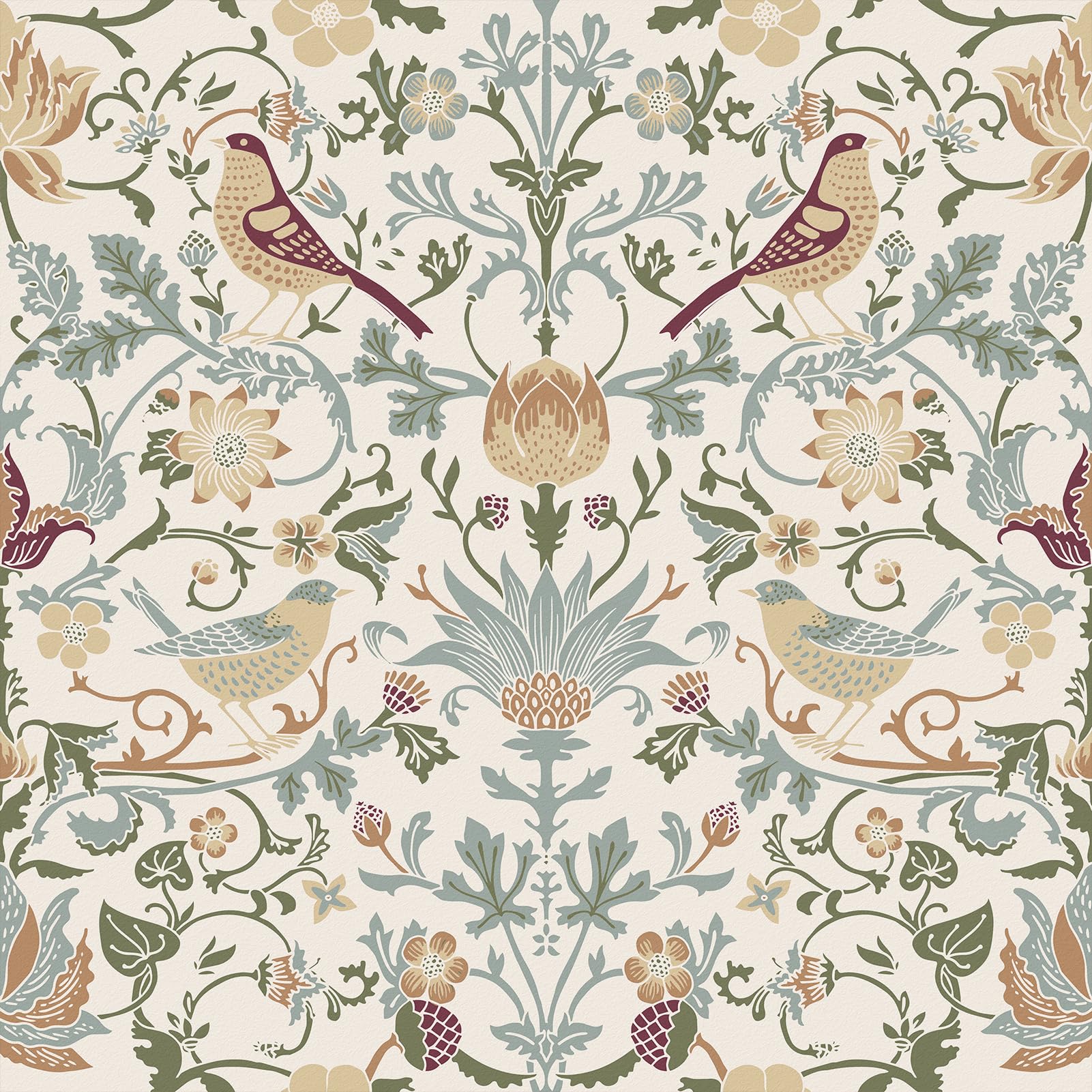 Skyblur Selbstklebende Tapete Vintage Barock - Beige Blumen Dschungel Look Für Wand & Möbel