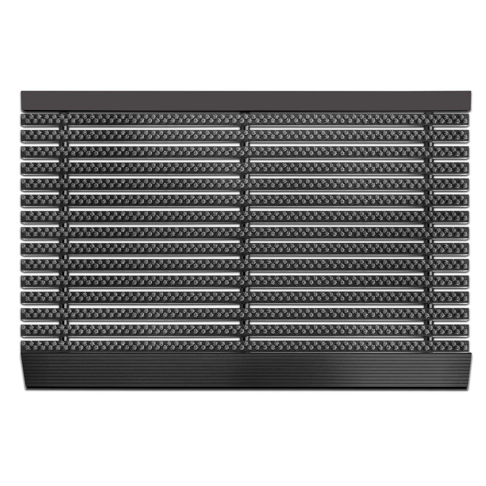 Floordirekt Fußmatte Power Brush 50 x 80 cm, Grau - Schmutzfangmatte Fußabtreter für außen und innen - Fussmatte Schuhabstreifer Türmatte