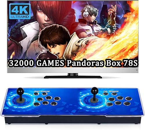 Miniatura 1 de RegiisJoy 32000 Pandora Box 78S Retro Arcade Gaming Console, 4 Player 3D Magical Modified Game, Search Save Delete Cheat Function, Favorite List,