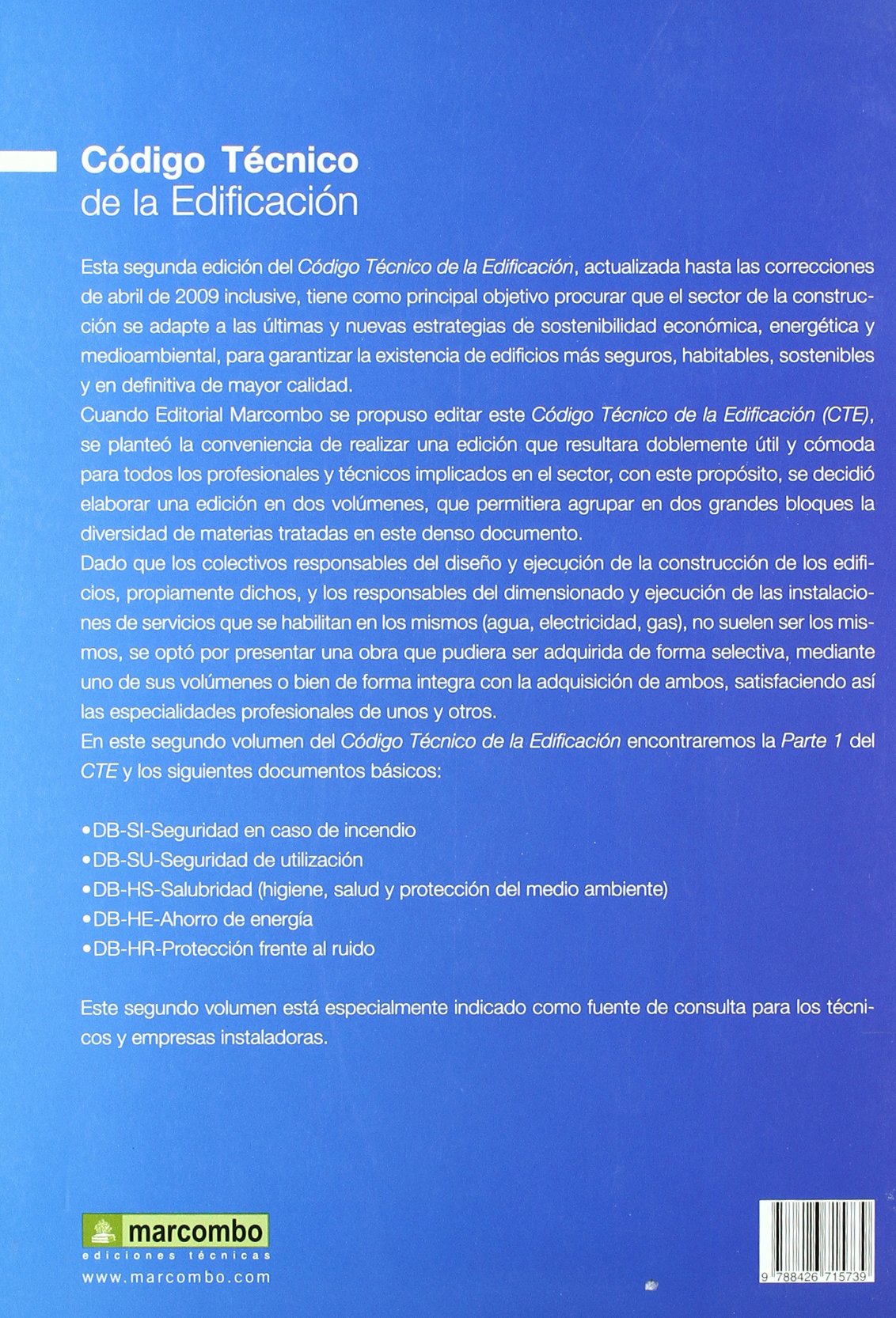 Código Técnico de la Edificación(Tomo II- 2ª Edición) CTE: 2 (SIN COLECCION)