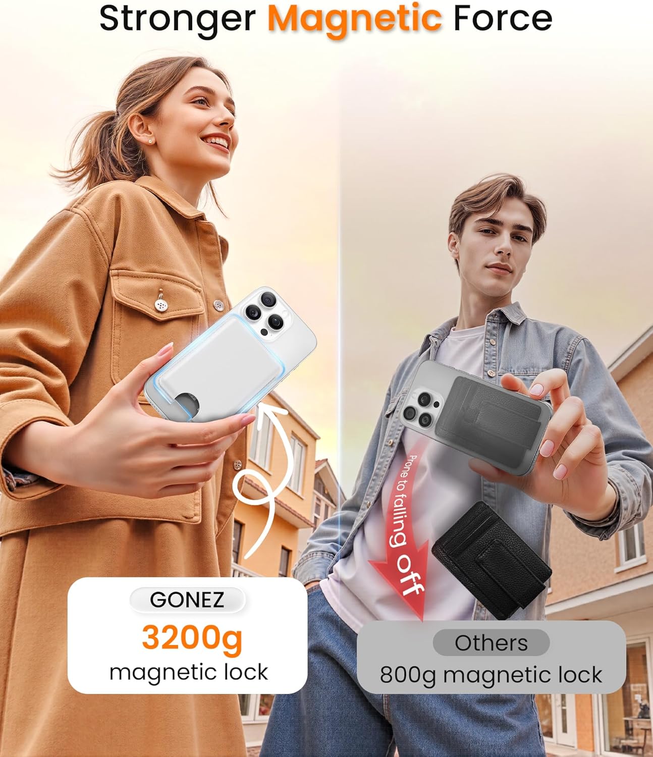 GONEZ for iPhone 14 Pro Case with Magsafe Wallet, with Screen Protector + Camera Lens Protector, Soft Anti-Scratch Microfiber Lining, Shockproof Liquid Silicone Phone Cover, White