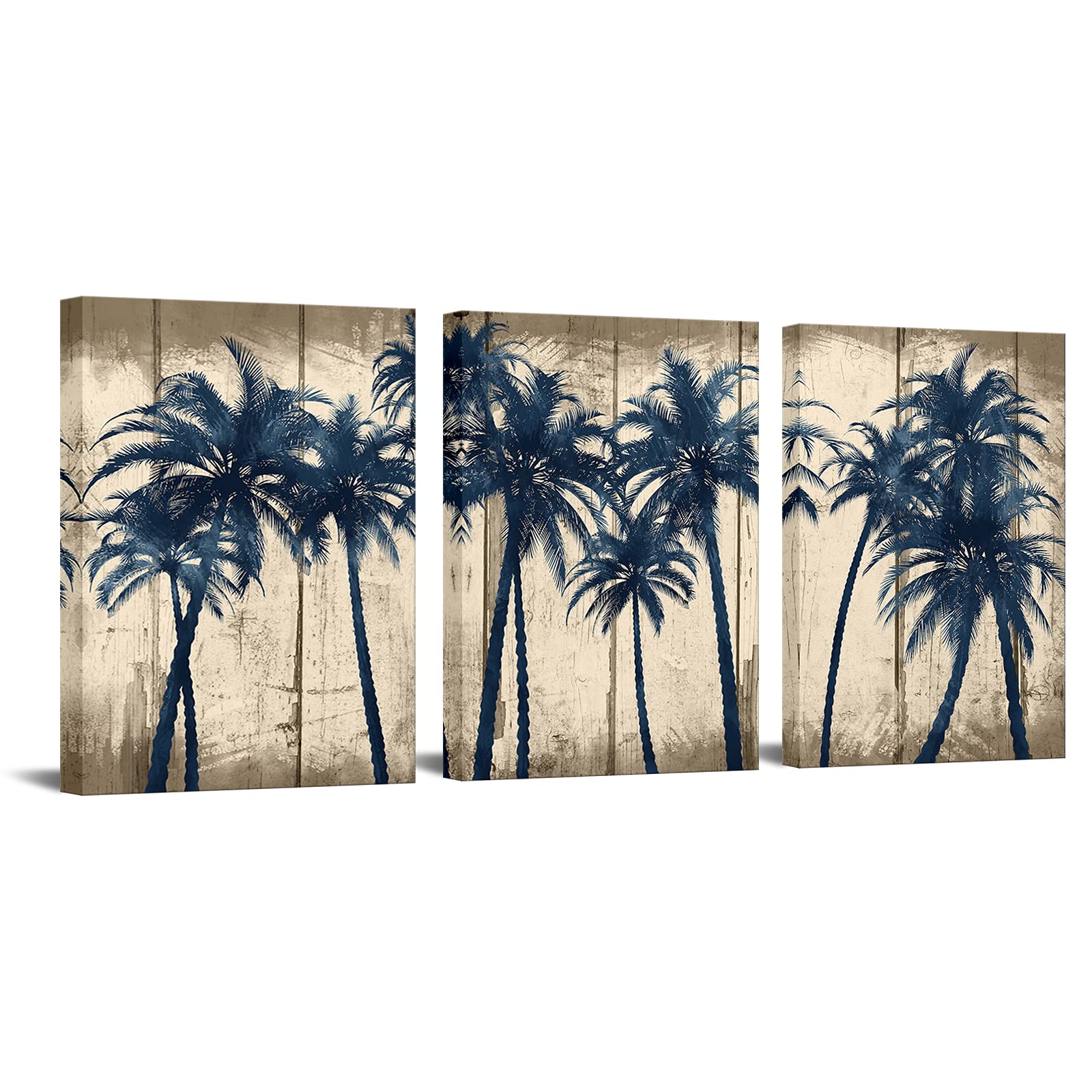 Tableau palmier RyounoArt de 3 pièces pour salon moderne - 8