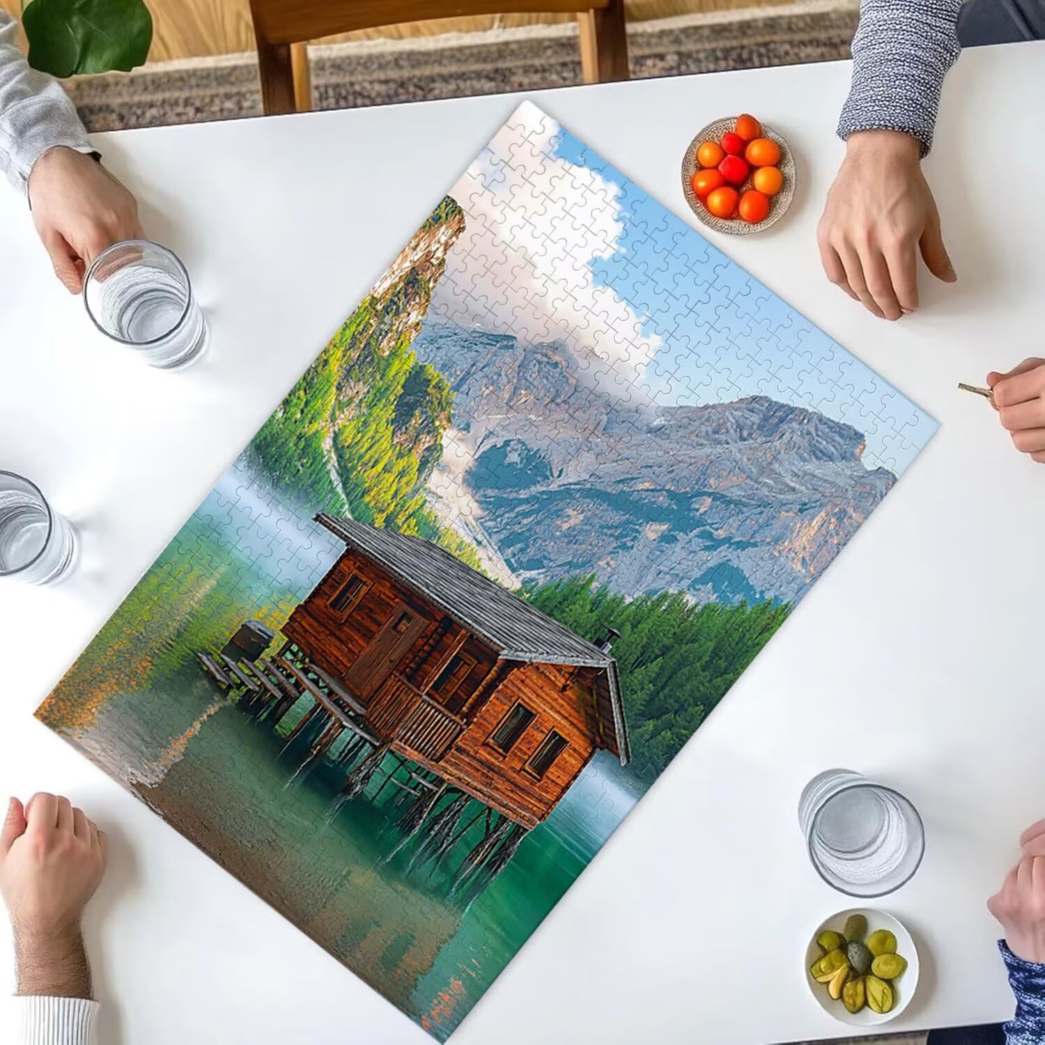 Puzzle dla dorosłych, 1000 elementów, malownicze jeziora, 1000 elementów, puzzle dla dorosłych, gra edukacyjna, 76 x 50 cm, odpowiednie do dekompresji i dekoracji ścian pokoju, prezenty j-208
