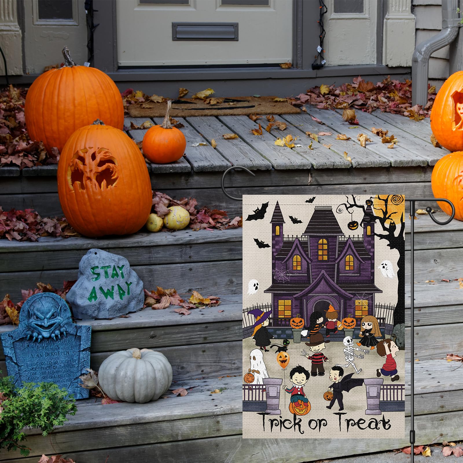 Halloween Flag, Cute Pink Halloween Ghost Double Sided Garden House Yard Flag Outside Room Welcome Flags Outside Yard Halloween Outdoor Indoor Decorat