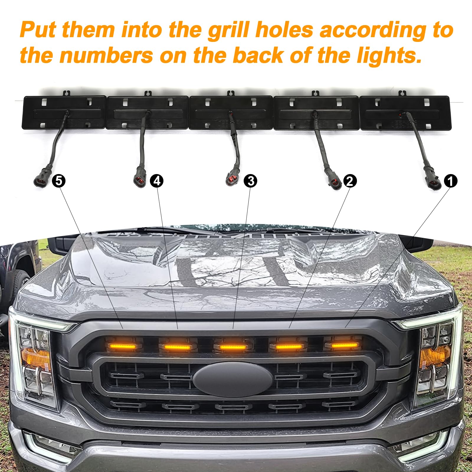 Amazon.co.jp: OKLSG LEDグリルライト 2021 2022 2023 F150 XL XLT OEM