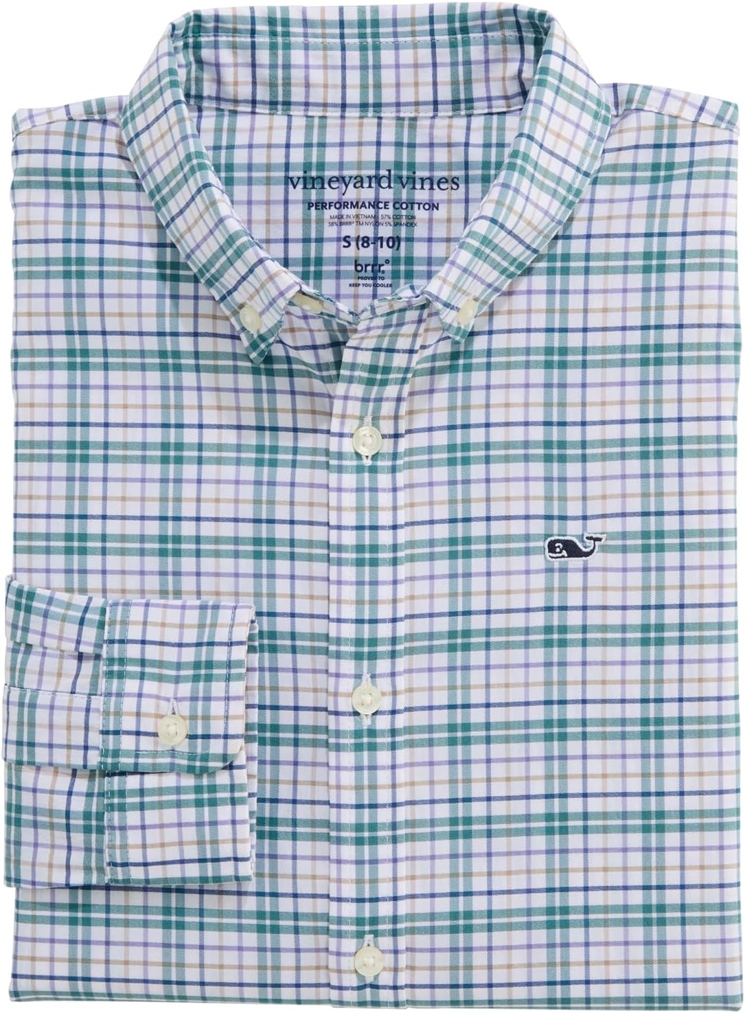 Vineyard Vines Boys' Plaid Performance Cotton Shirt
