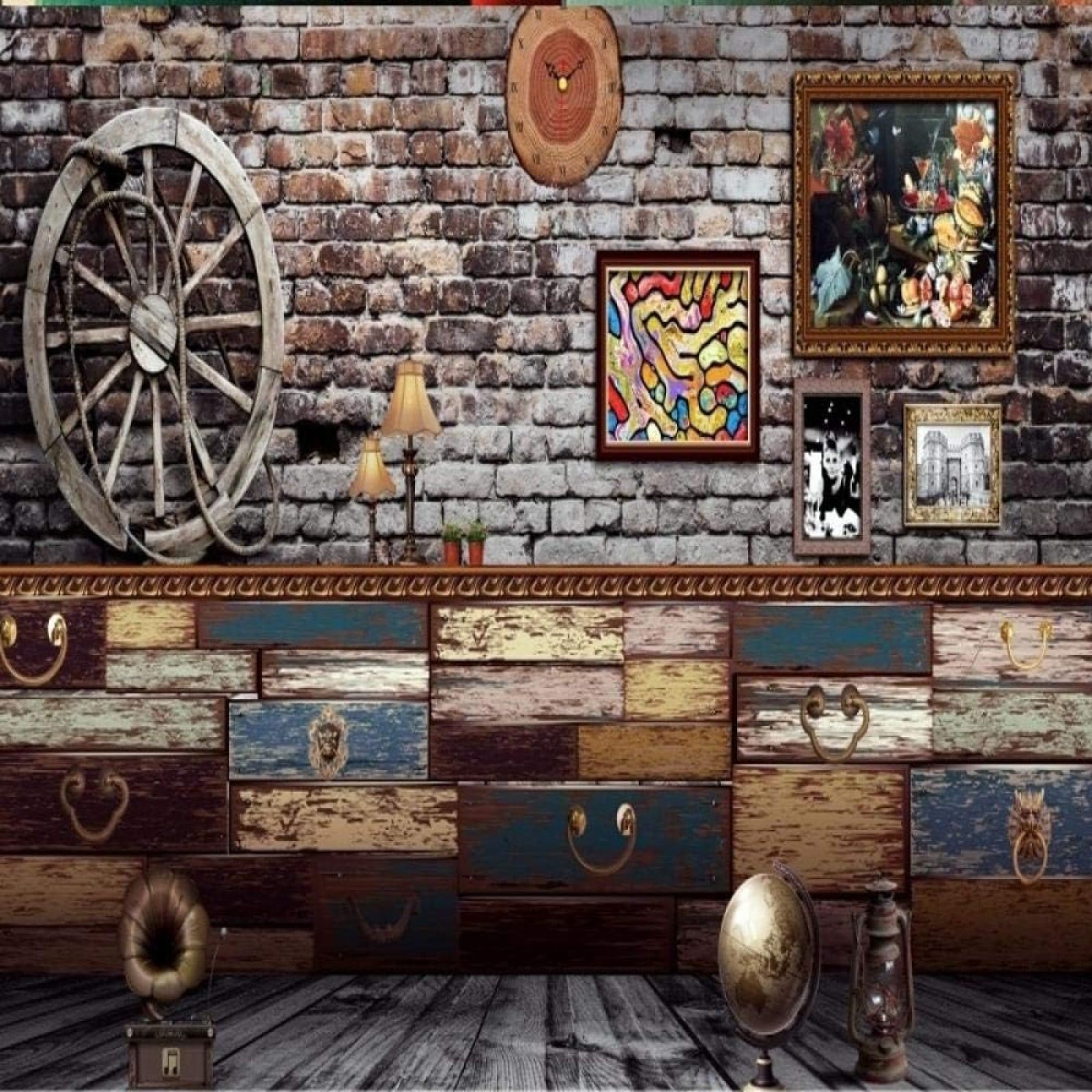 Papel pintado 3D de ladrillo retro XLMING vinilos decorativos de pared para salon y cocina