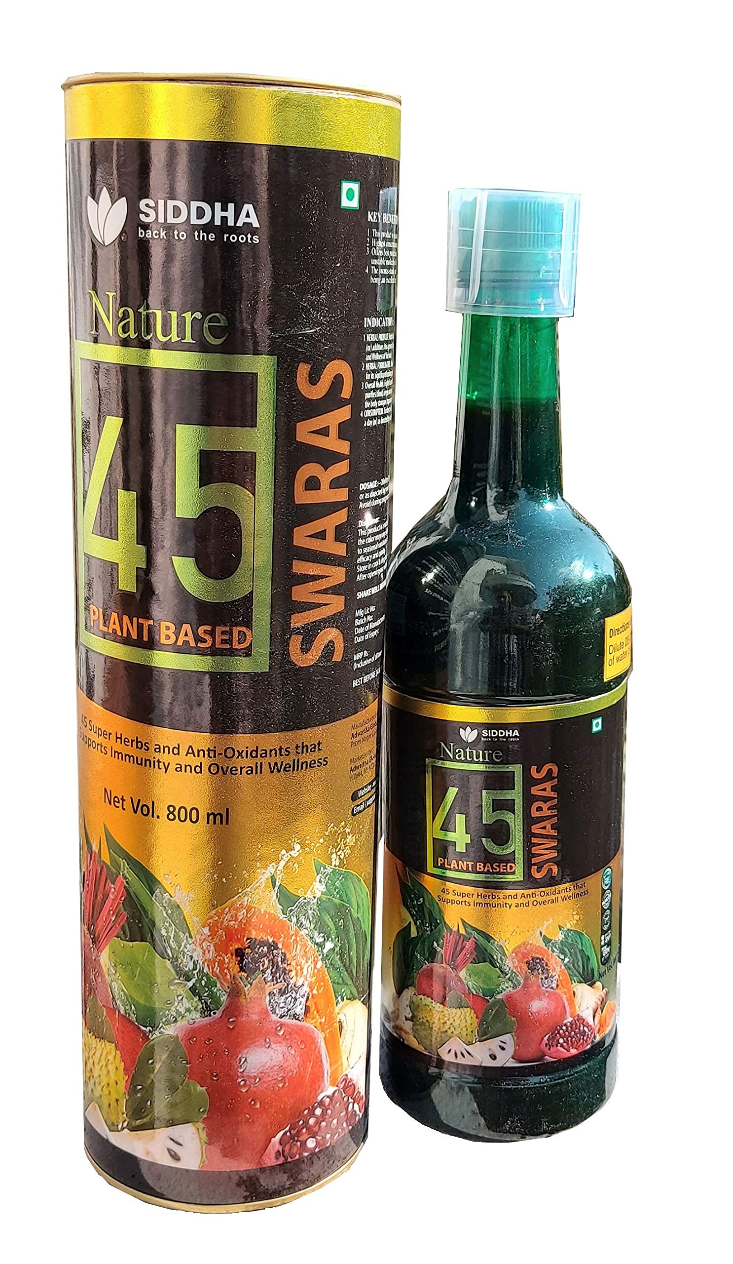SIDDHA NATURE 45 PLANT BASED SWARAS Immunity Booster 800 ml