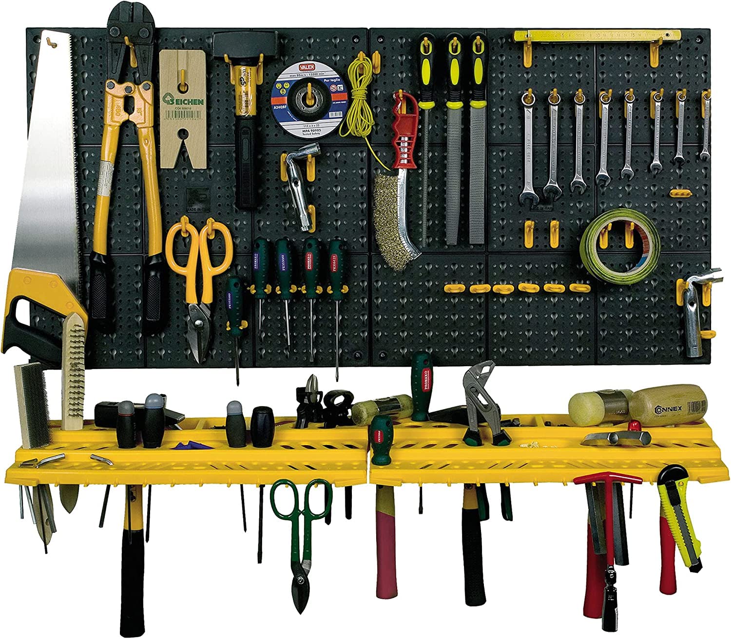 Crisalide ®, Art Plast Estante Para Organización De Herramientas, Porta Herramientas De Pared Organización De Espacios, Organización De Garaje, Bricolaje, Soporte De Herramientas (2 Paneles)