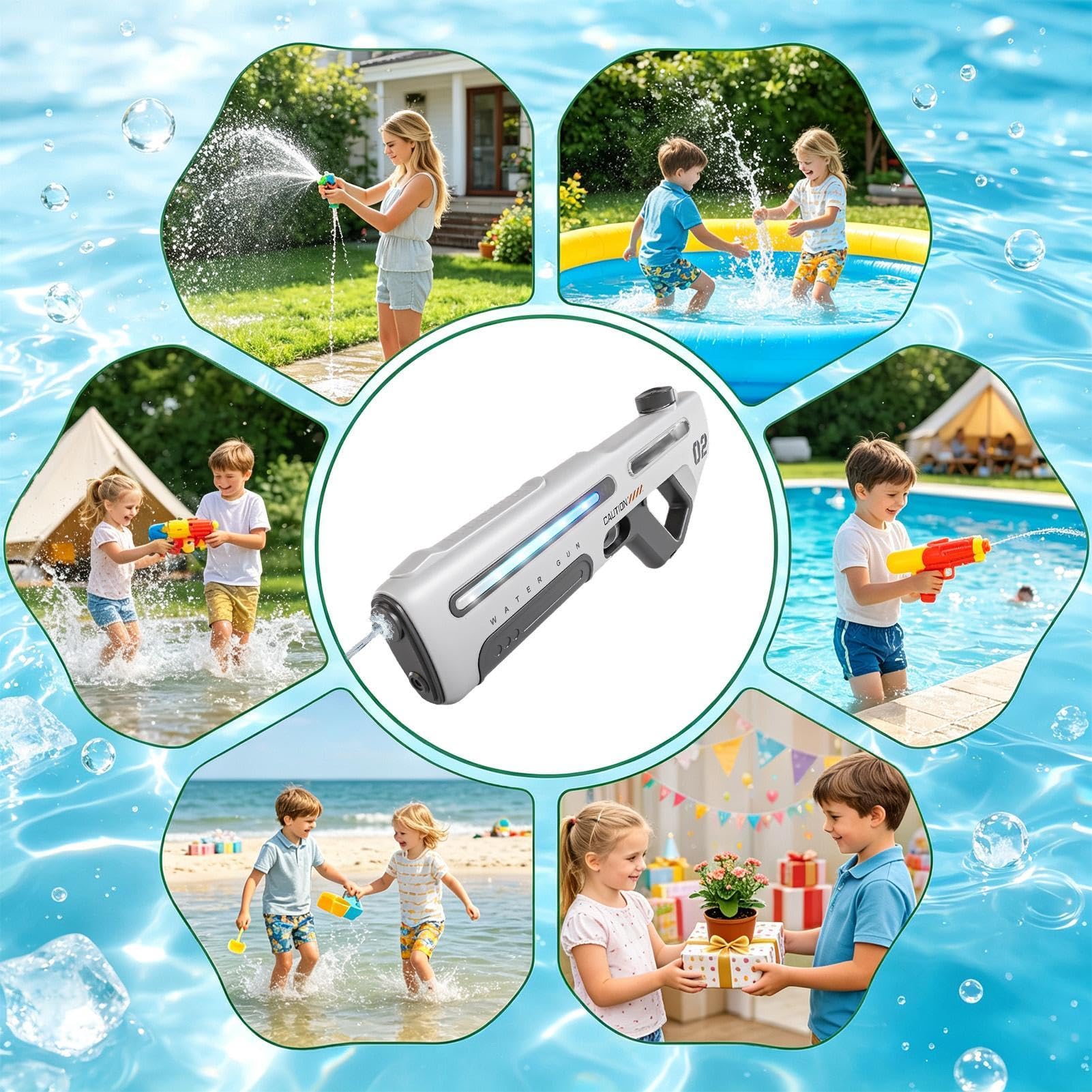 Wasserspritze für Kinder Elektrisches Gartenspielzeug Mit LED-Licht | -Wasserspielzeug Für Mädchen Vorschulkinder Park Camping Garten Rasen Hof Spieltreffen Geburtstag Seeausflüge