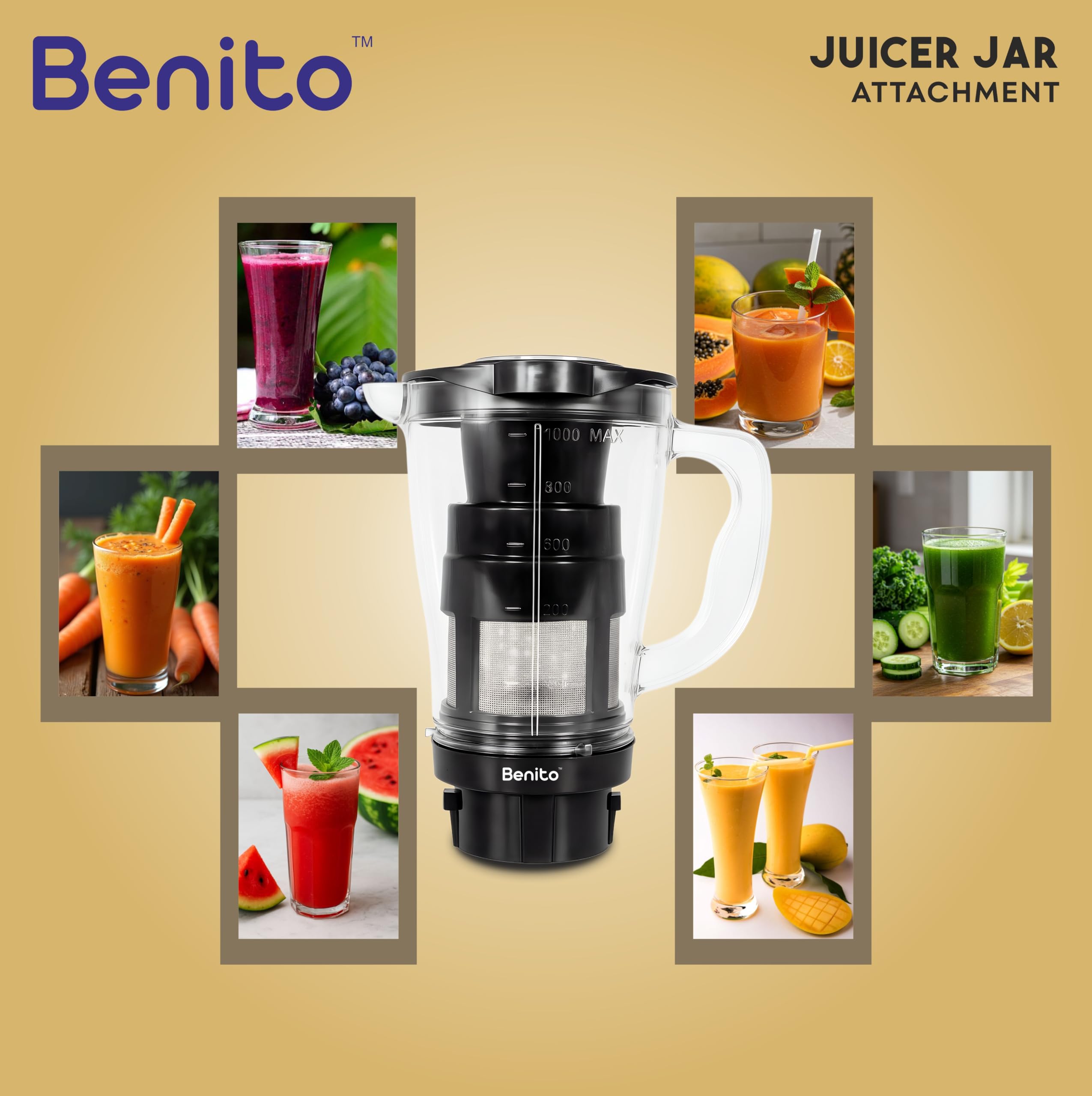 Benito Juicer Jar for Mixer Grinder - Maximize Juice! -9 Benito Juicer Jar for Mixer Grinder - Maximize Juice! -9