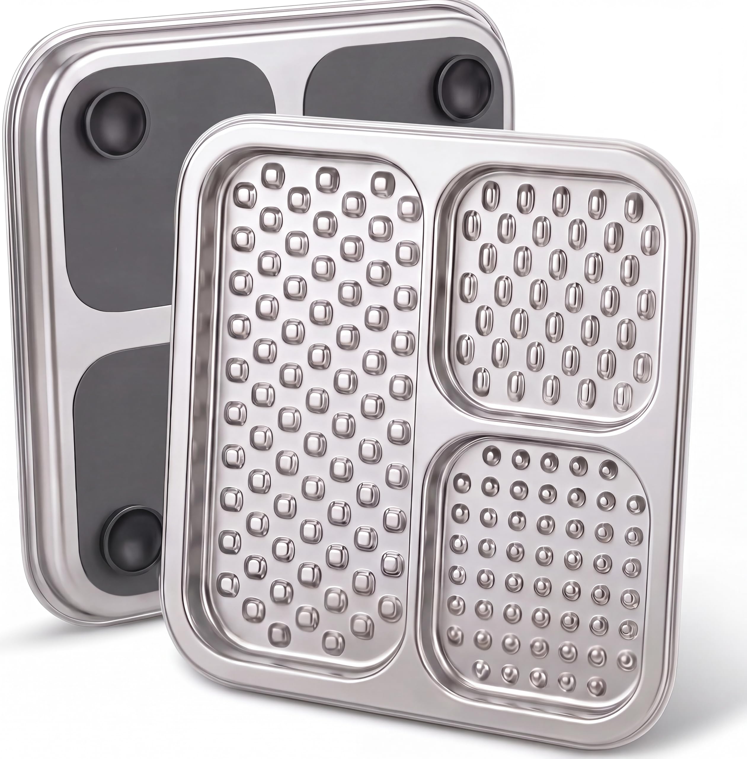 Stainless Steel Lick Mat for Dogs & Cats, Large Non-Slip Slow Feeder Pad with Suction Cups, Chew-Proof Dog Licking Mat for Anxiety Relief, Bathing & Grooming Time