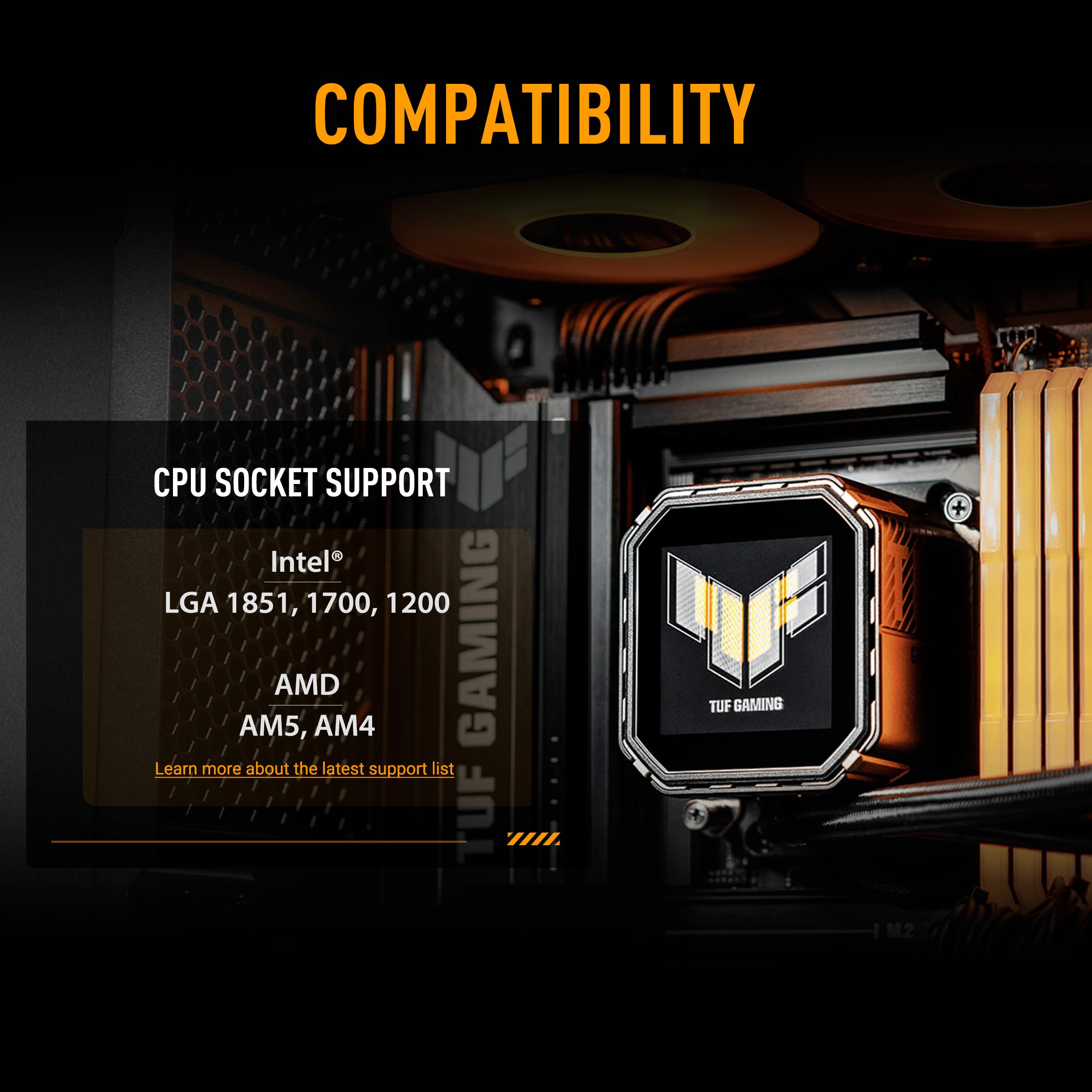 ASUS TUF Gaming LC III 360 ARGB - Watercooling CPU tout-en-un, 3 ventilateurs pré-installés et intégrés, Écran LCD 2,8 pouces pour monitoring matériel, LGA1851/1700 & AM5