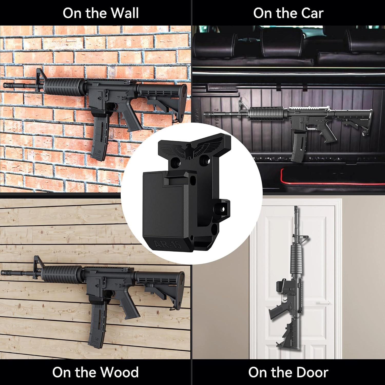 Witto 2-Pack AR15 Wall Mount for 223/5.56 Rifle+Magazine, AR Rifle Wall Rack Runner Mount Display with Strong and Solid PA Material, Frosted Surface, AR Mount for Wall,Withstand 300Lbs of Tension
