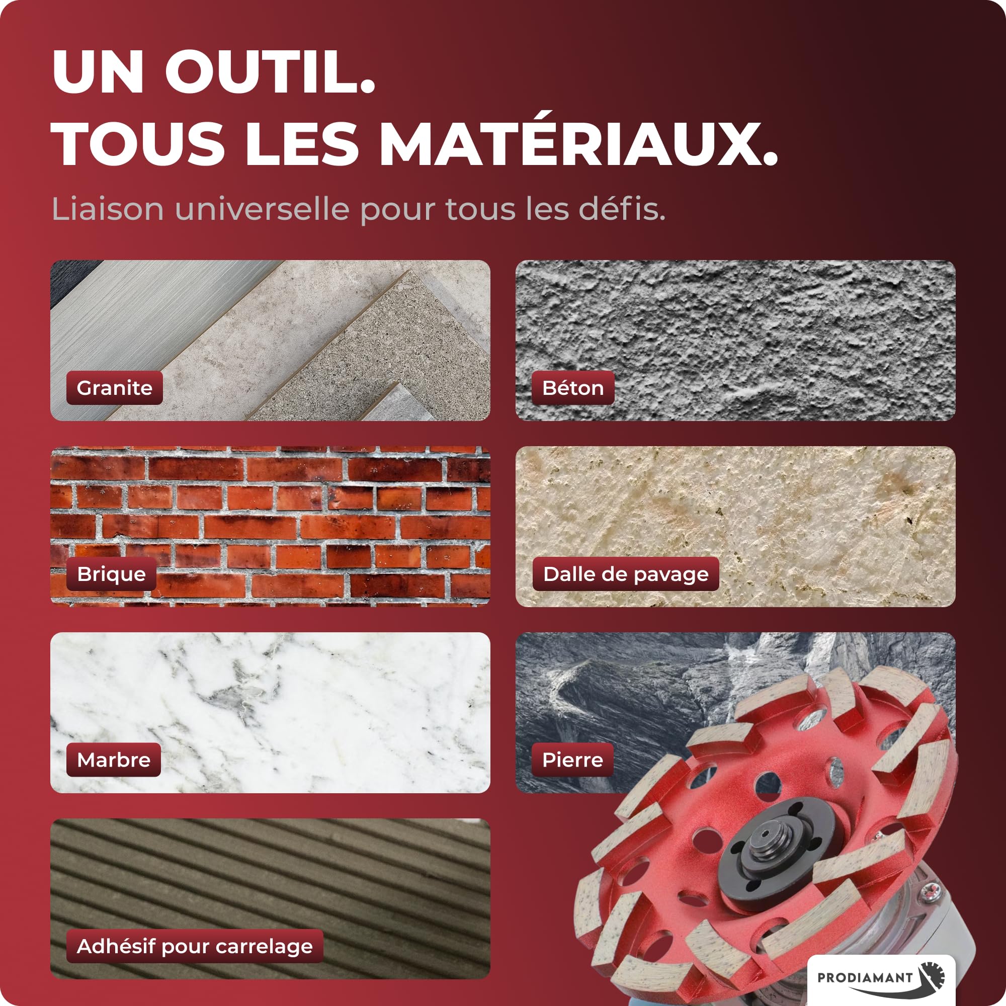 PRODIAMANT Extra Speed Meule boisseau diamant béton 125 mm x 22,23 mm - plateau de ponçage pour béton, colle à carrelage et maçonnerie, pour meuleuses d'angle