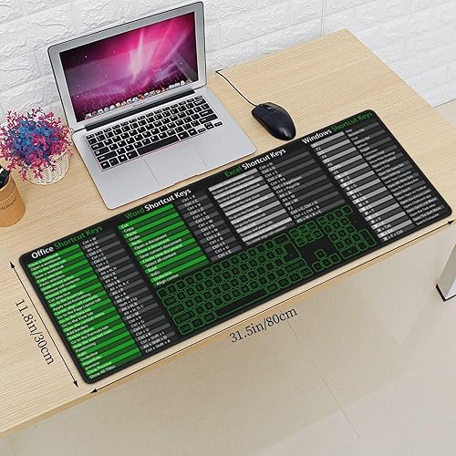 Miniatura 2 de Atajos de teclas de acceso directo de computadora, oficina, punto de alimentación Excel, Word, verde, para juegos, teclado, mouse, alfombrilla de