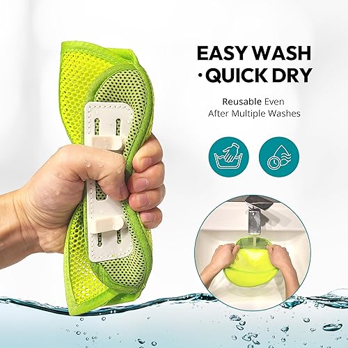 Miniatura 7 de Paquete de 3 protectores de banda para el sudor para casco (clips ajustables) (enfriamiento de lino) (clips adicionales) (clip rápido) - Accesorios